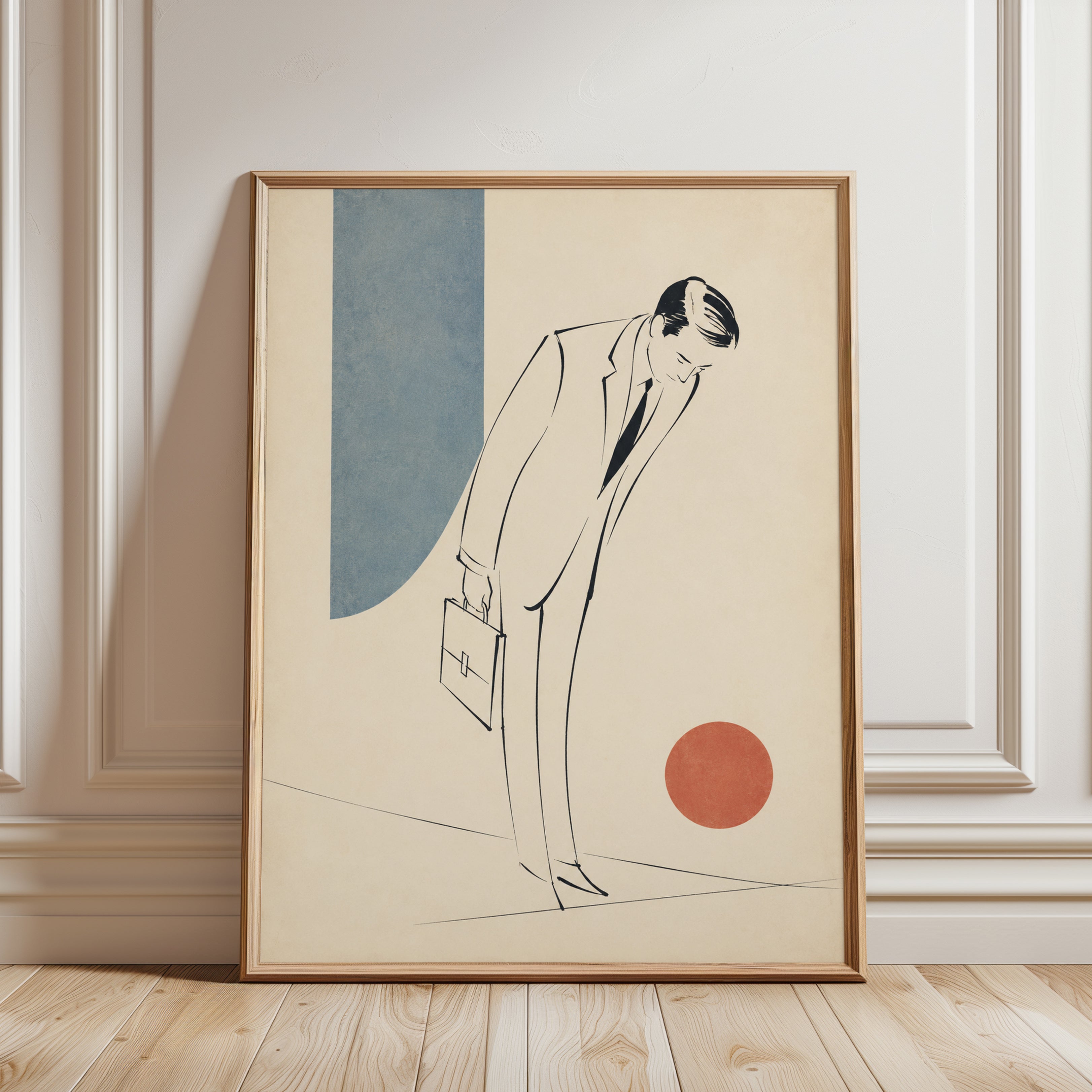 Minimalist Line Art Print – Fashion Illustration - framed detail