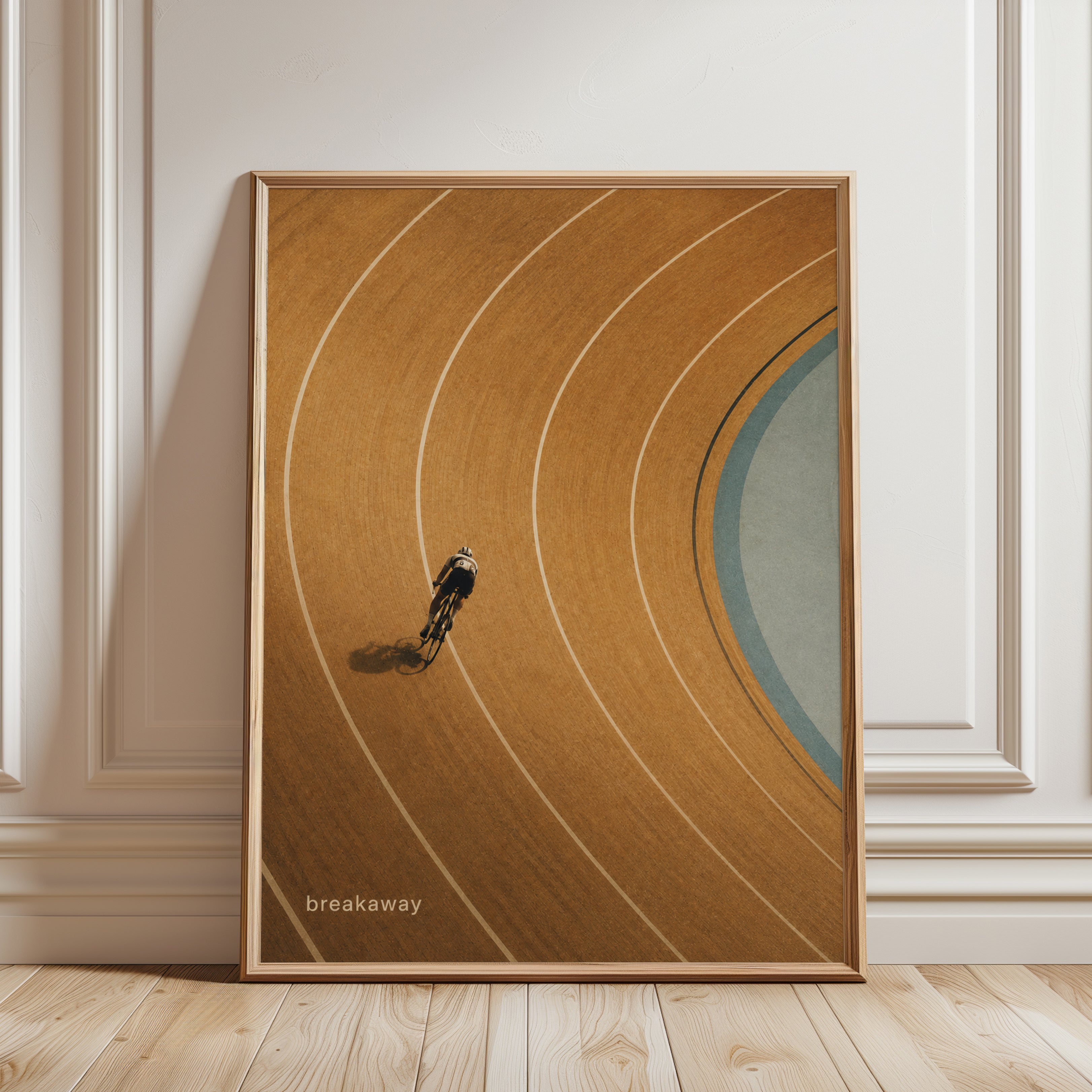 Cycling Wall Art – Minimalist Sports Print - framed detail