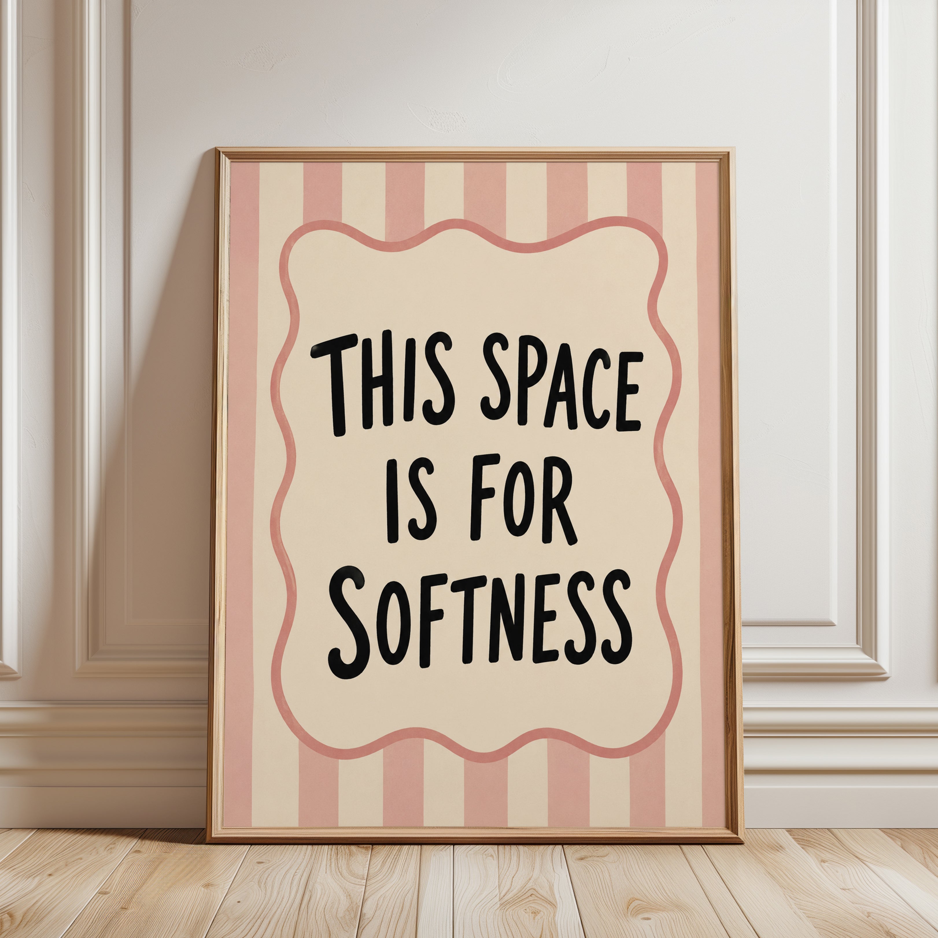 Softness Quote Wall Art - framed detail