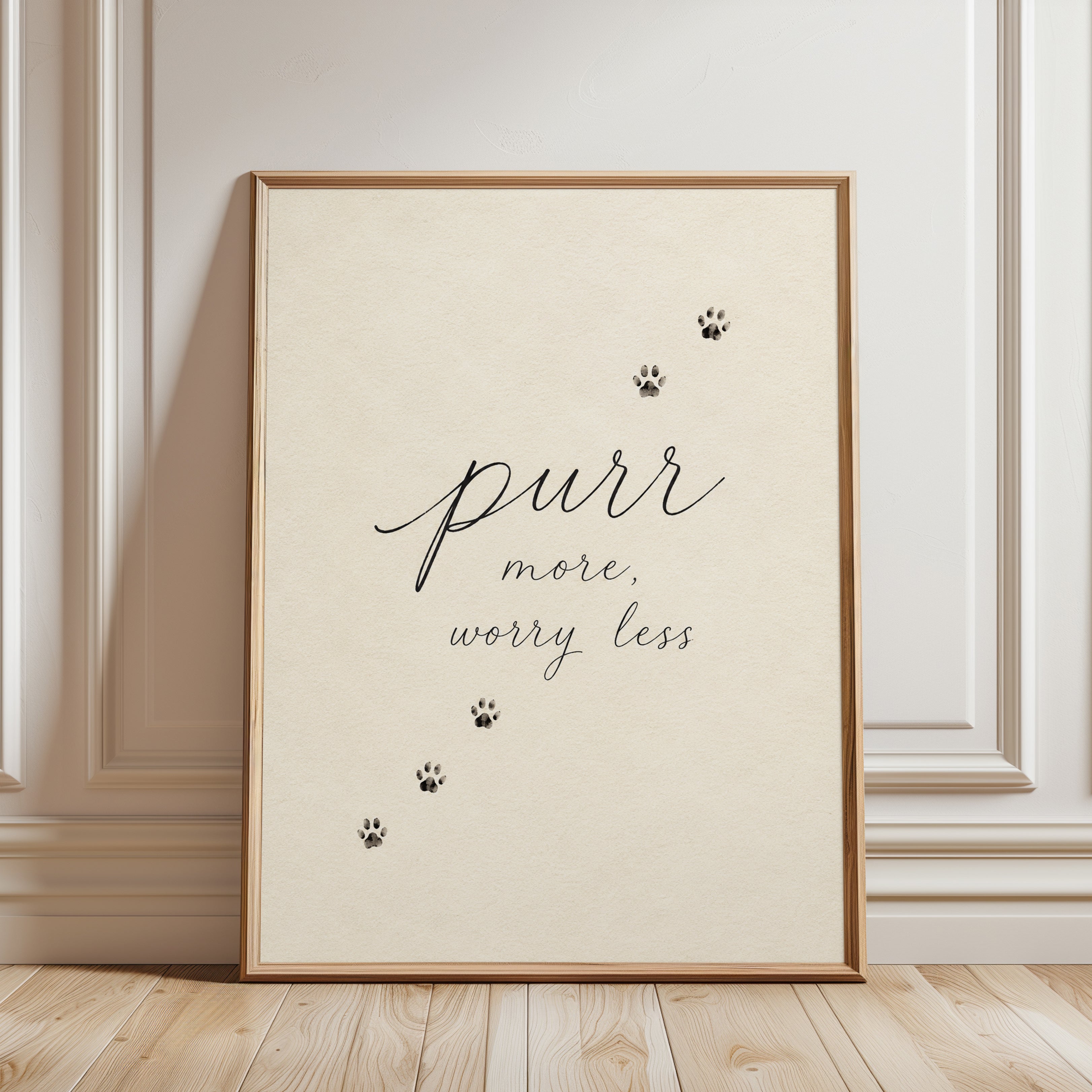 Cat Paw Print Wall Art - framed detail