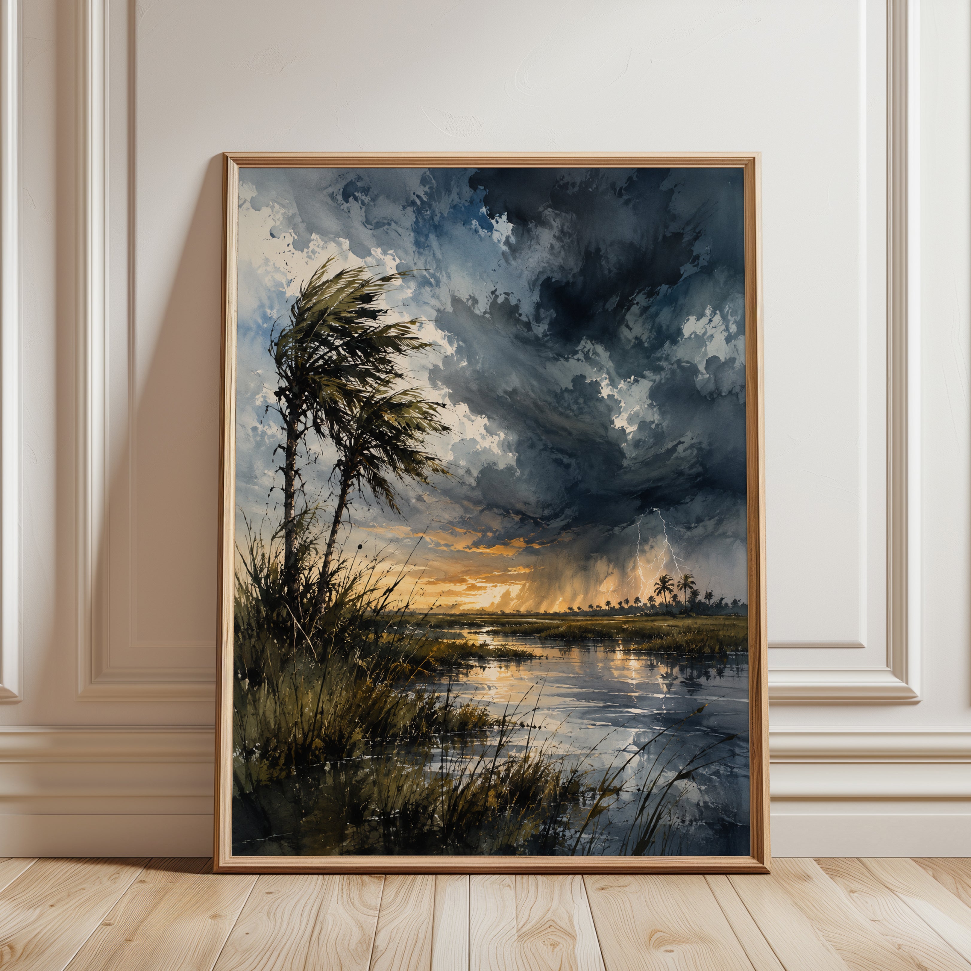 Tropical Storm Wall Art – Dramatic Sky Print - framed detail