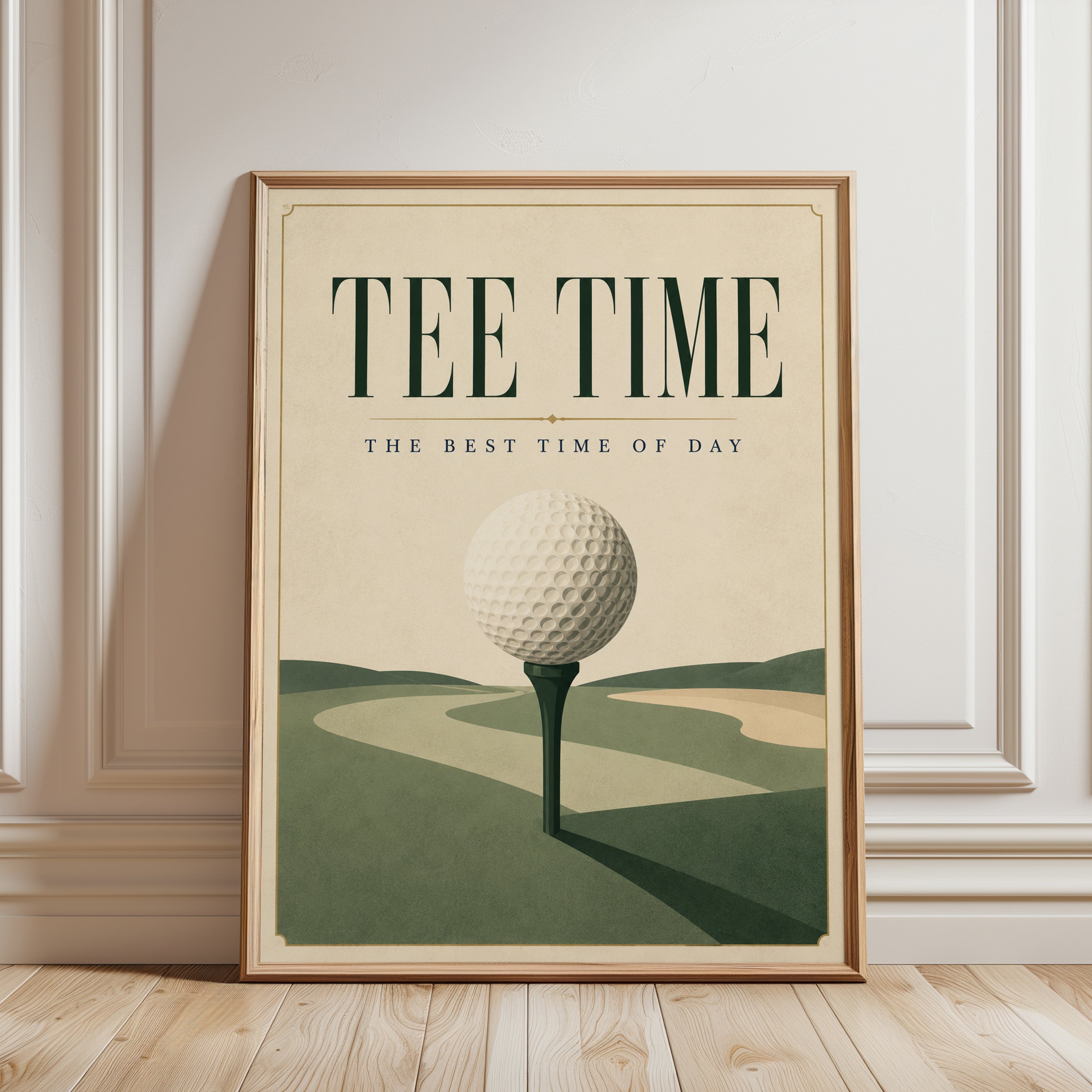 Golf Wall Art – Tee Time Print - framed detail