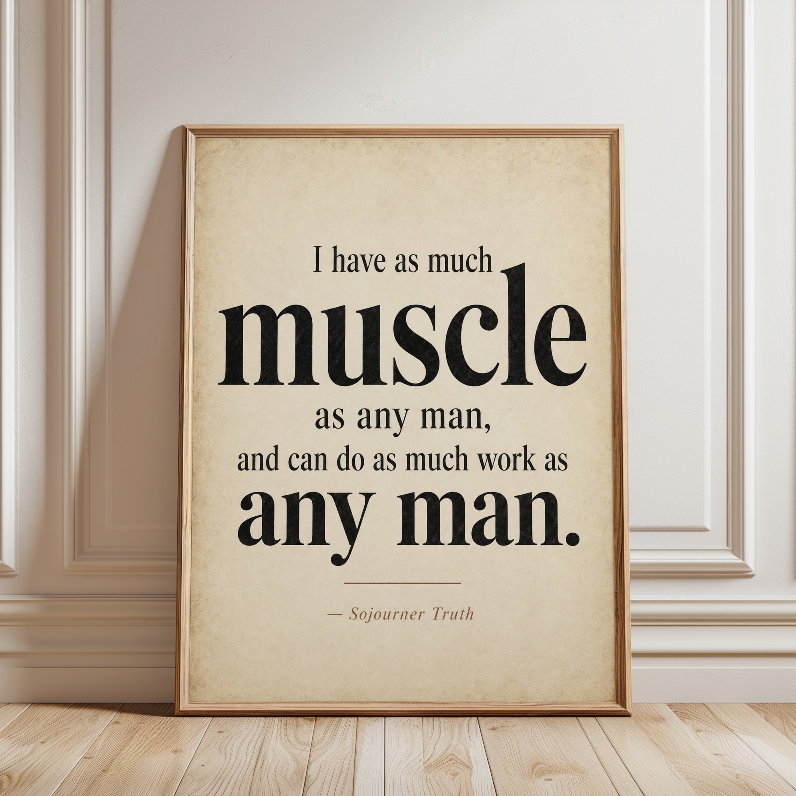 Feminist Quote Print – Sojourner Truth Wall Art - framed detail