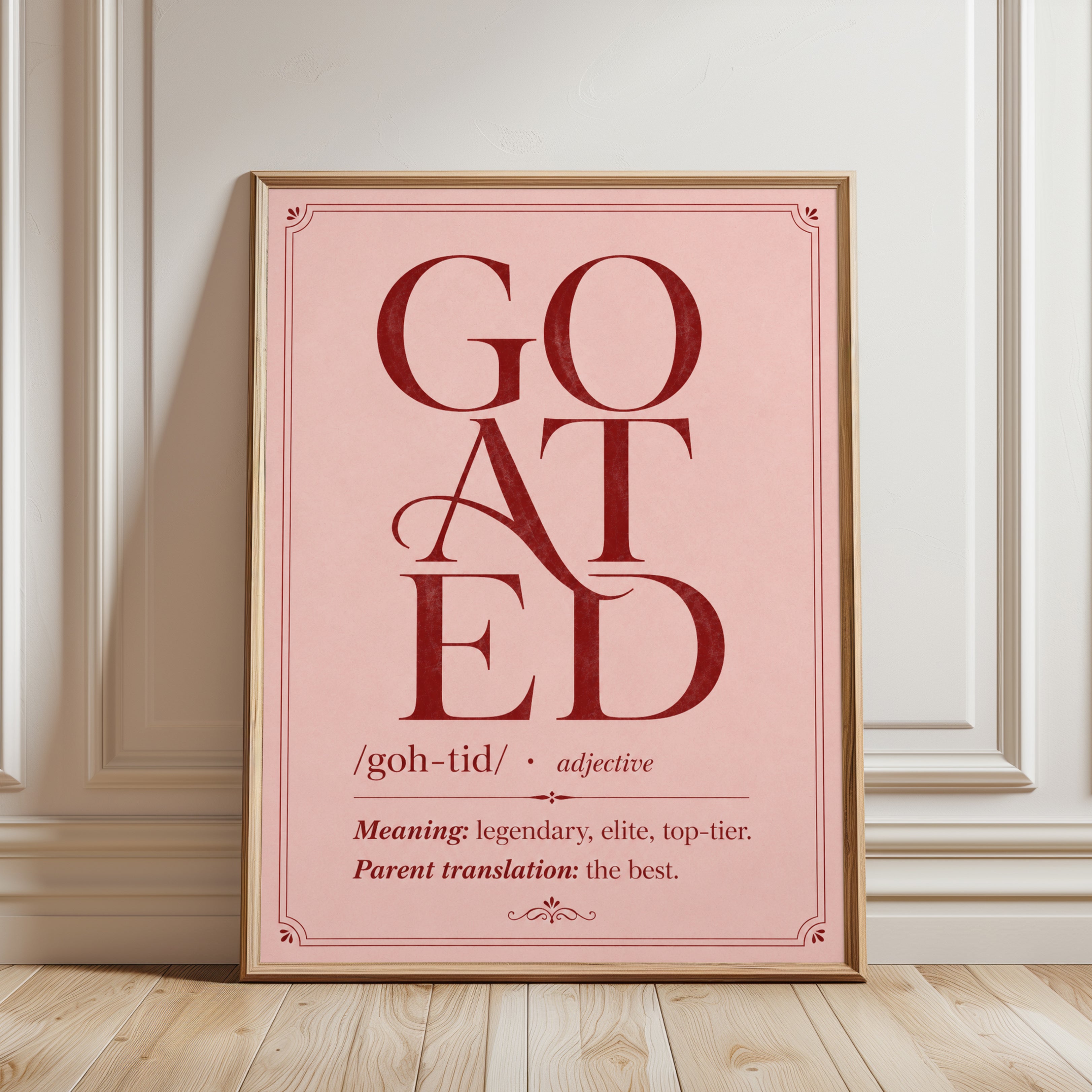 Goated Definition Print - framed detail