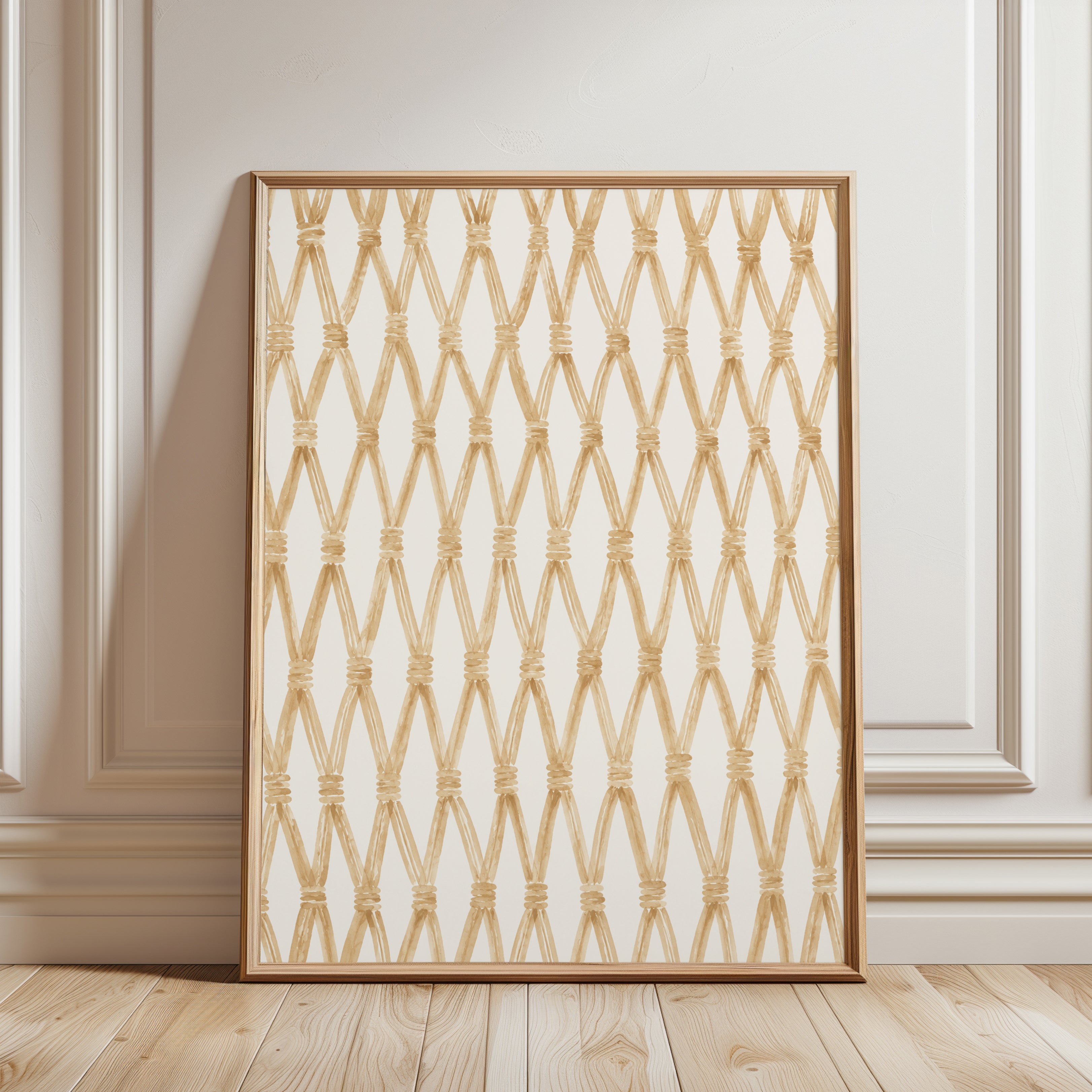 Macrame Wall Art – Boho Wall Decor - framed detail