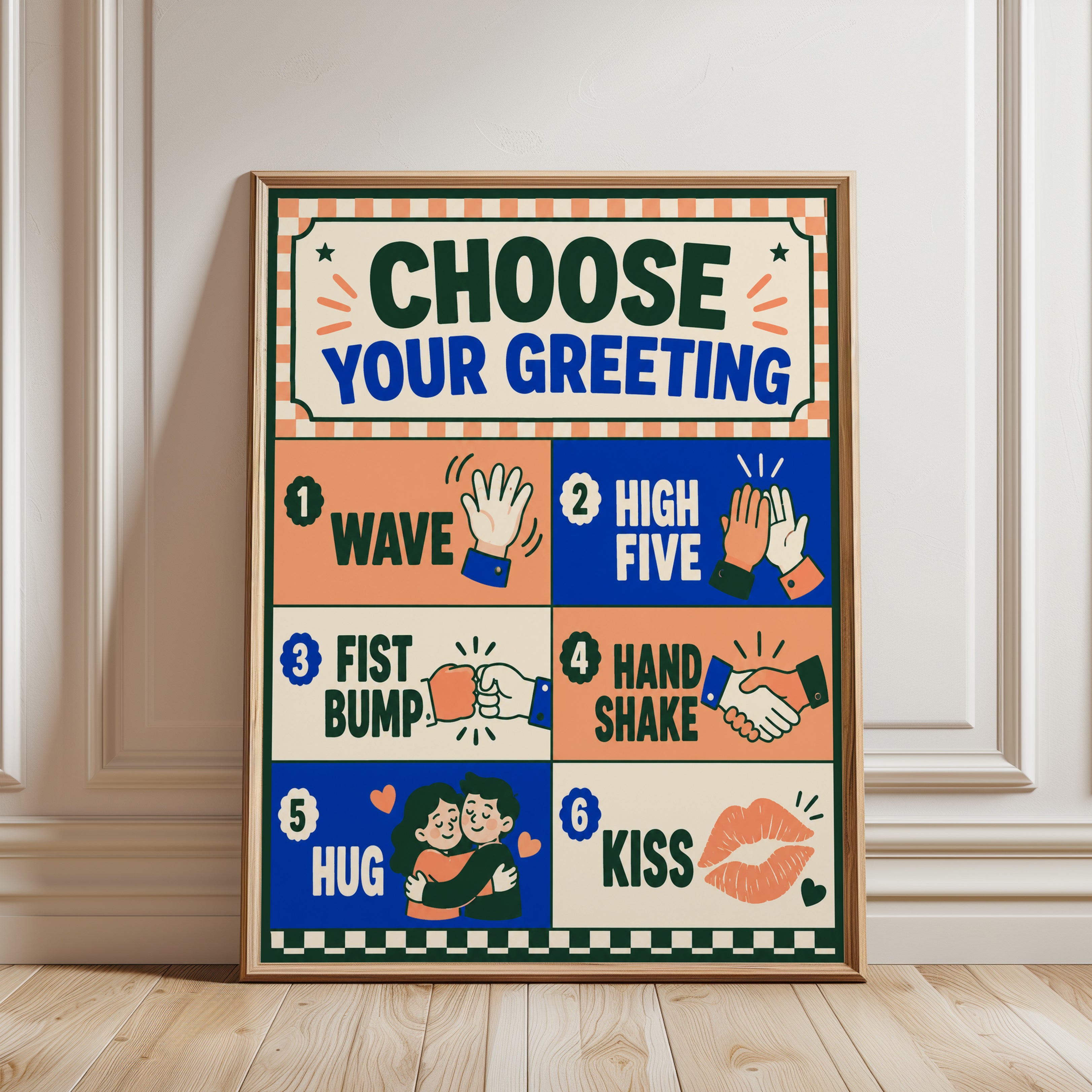 Playful Greeting Poster - framed detail