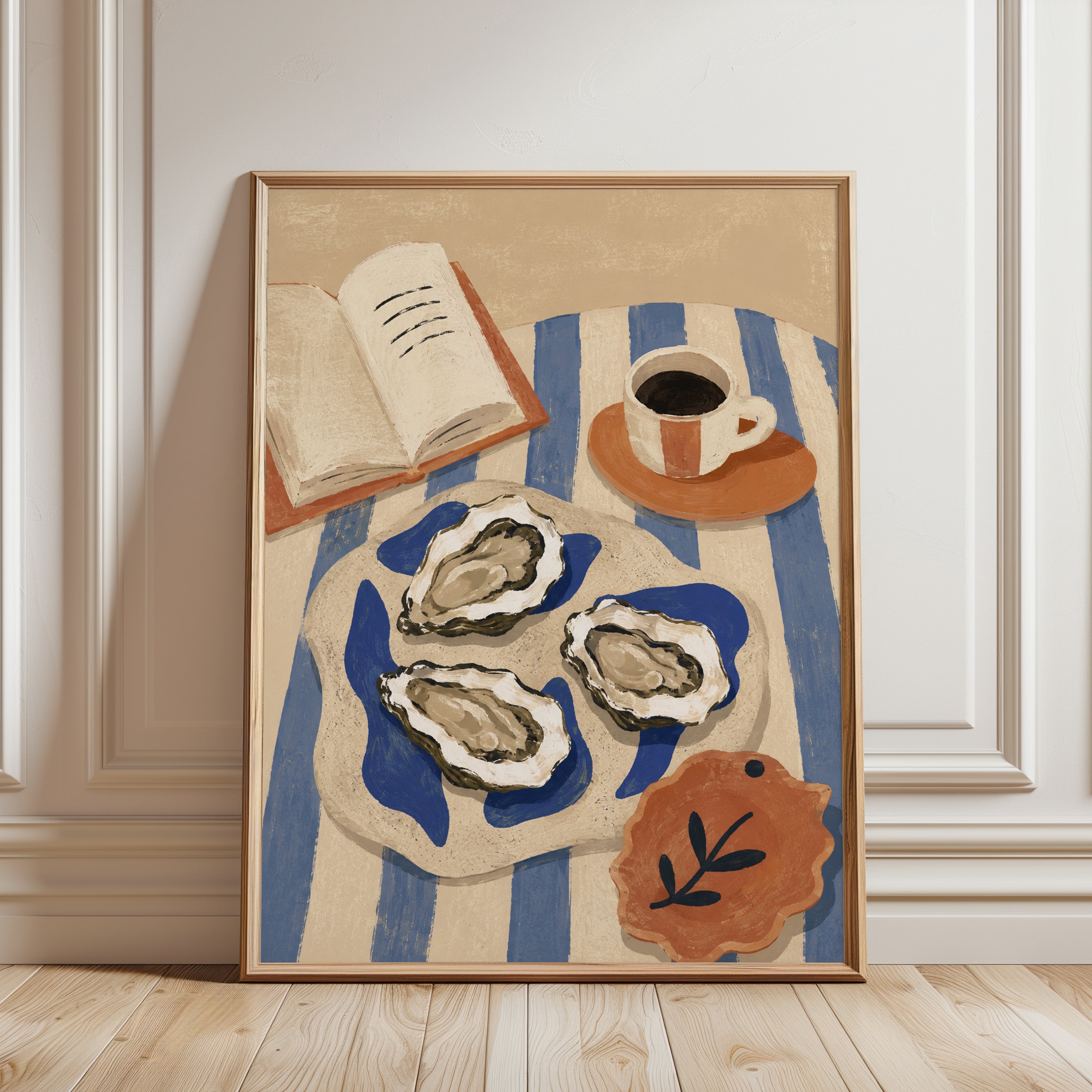 Coffee and Book Wall Art - framed detail