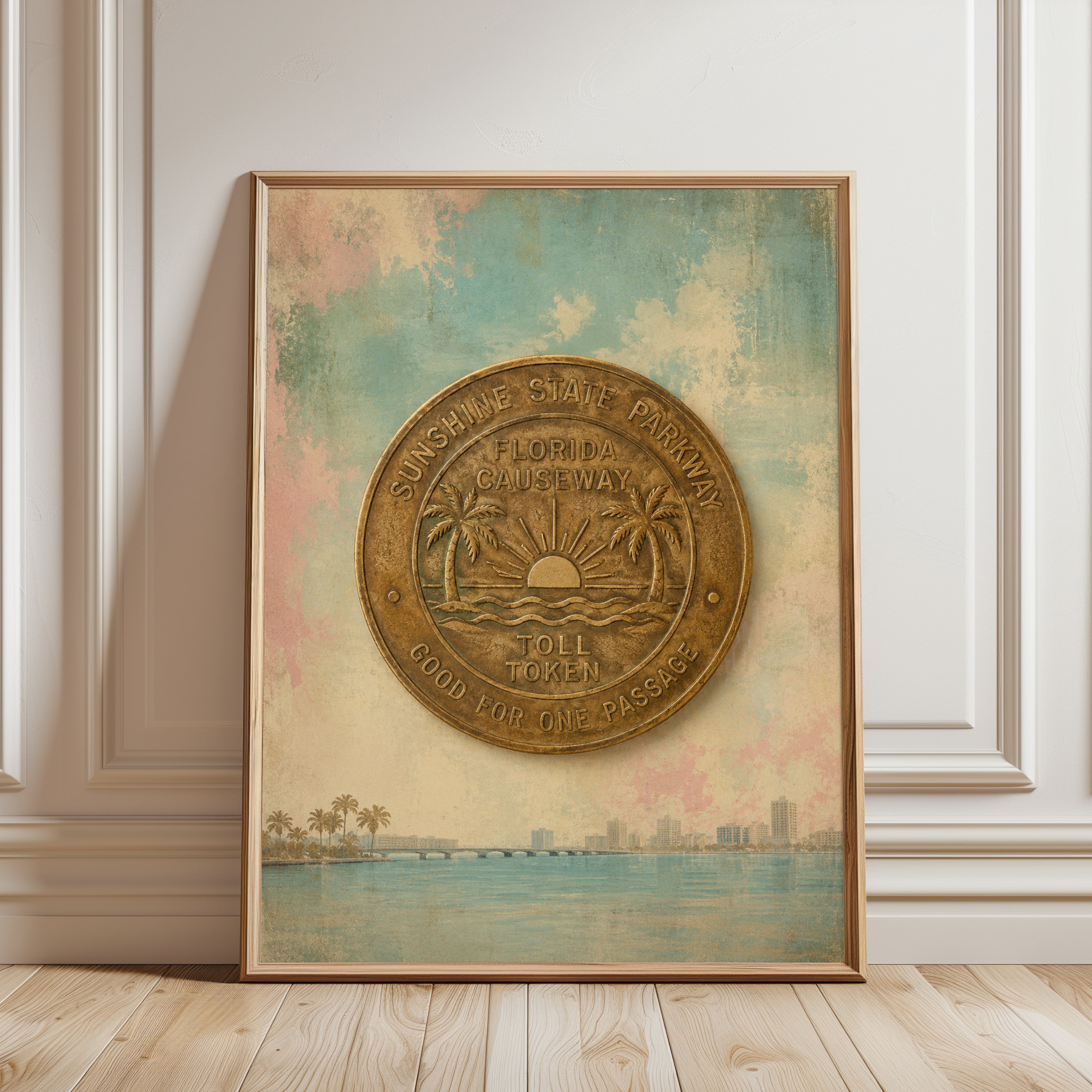 Florida Travel Poster - framed detail