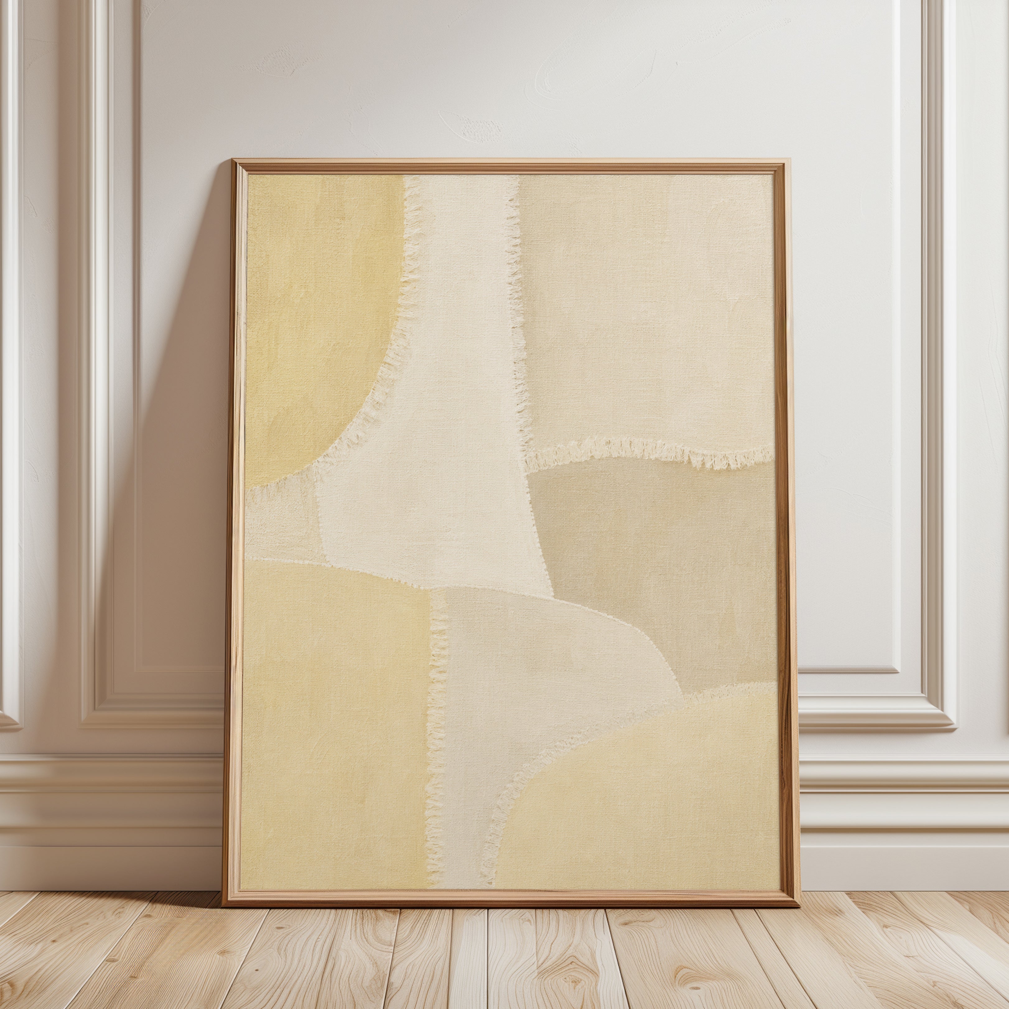 Neutral Abstract Wall Art – Minimalist Print - framed detail