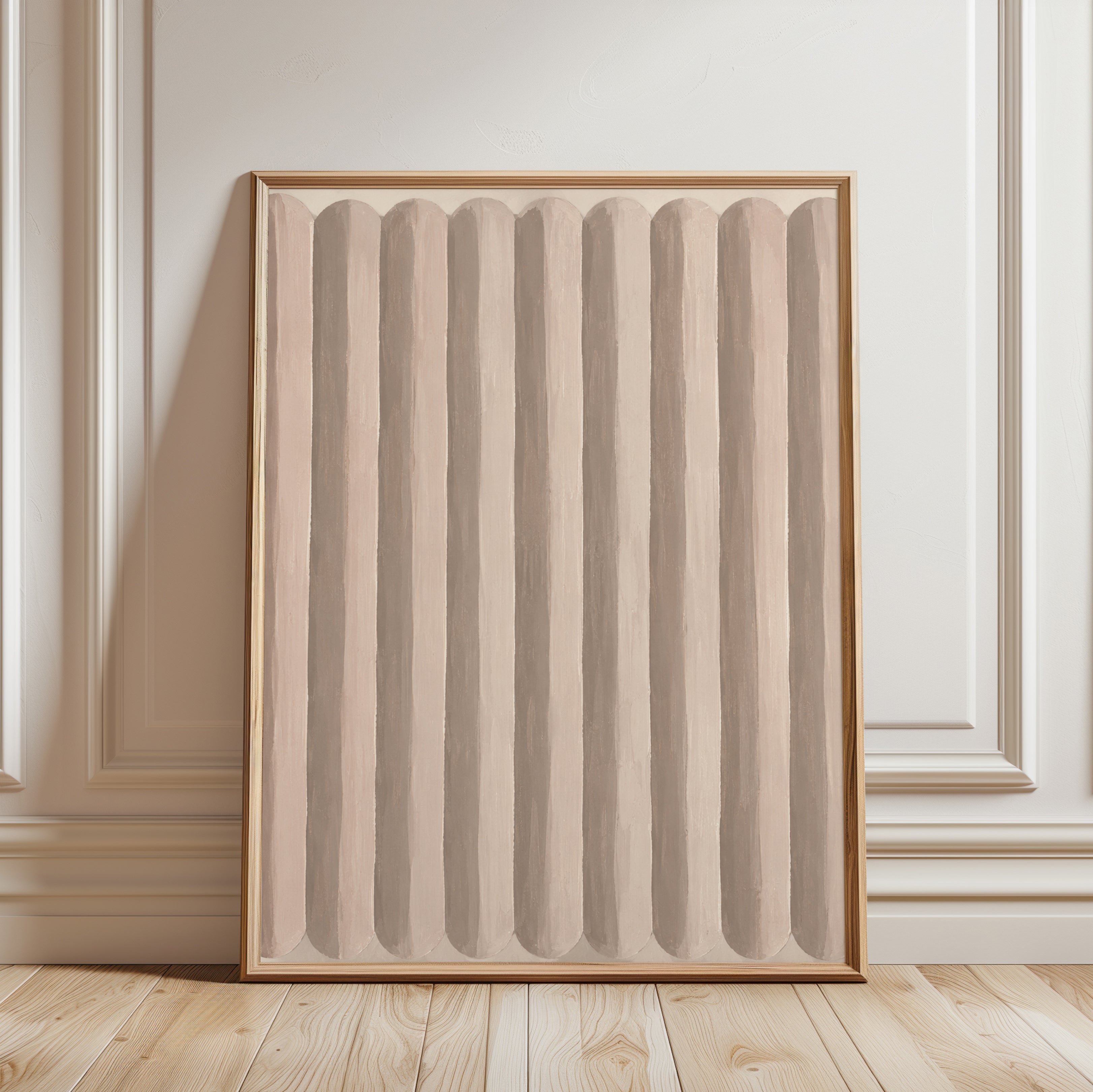 Neutral Arch Wall Art – Minimalist Abstract Print - framed detail