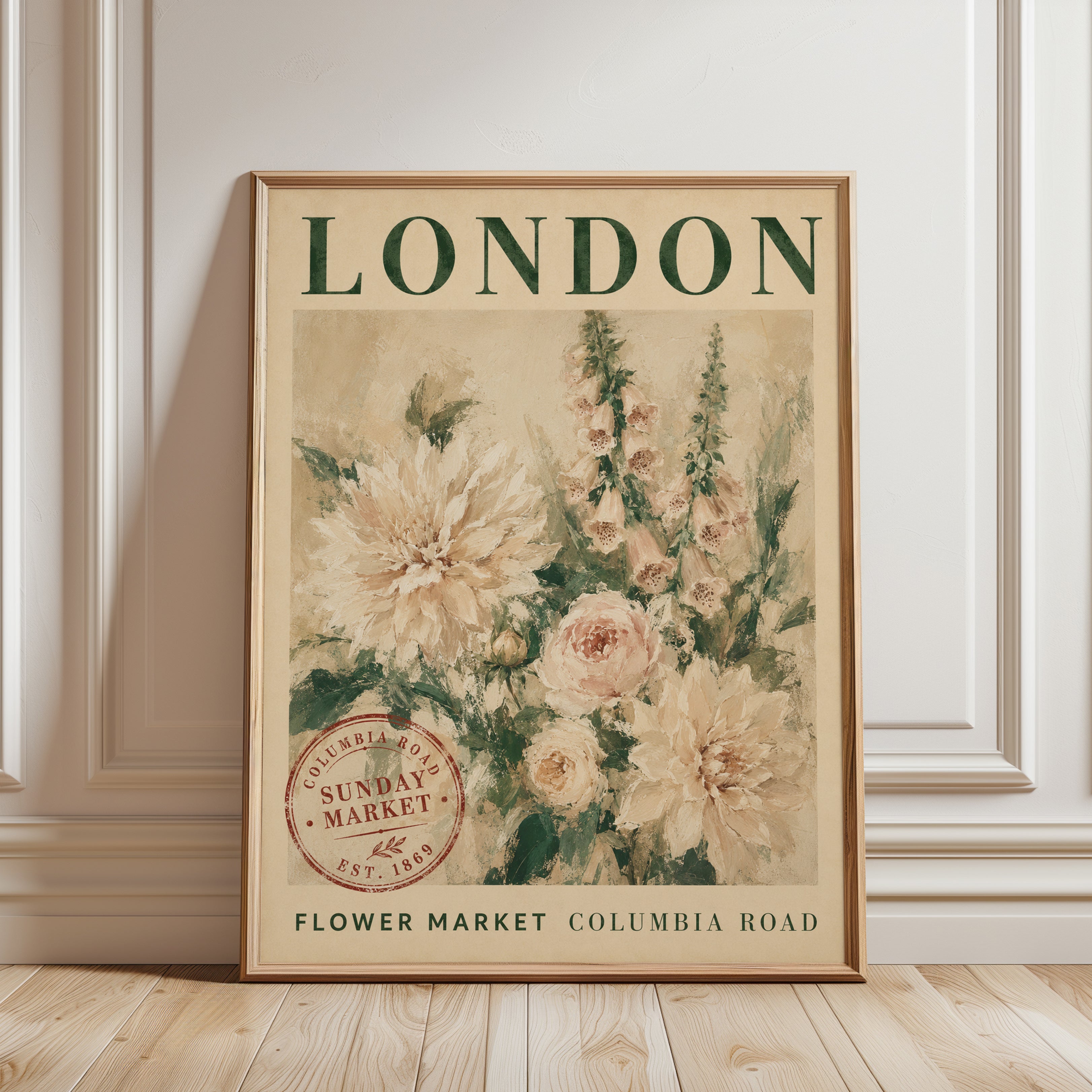 London Travel Poster - framed detail