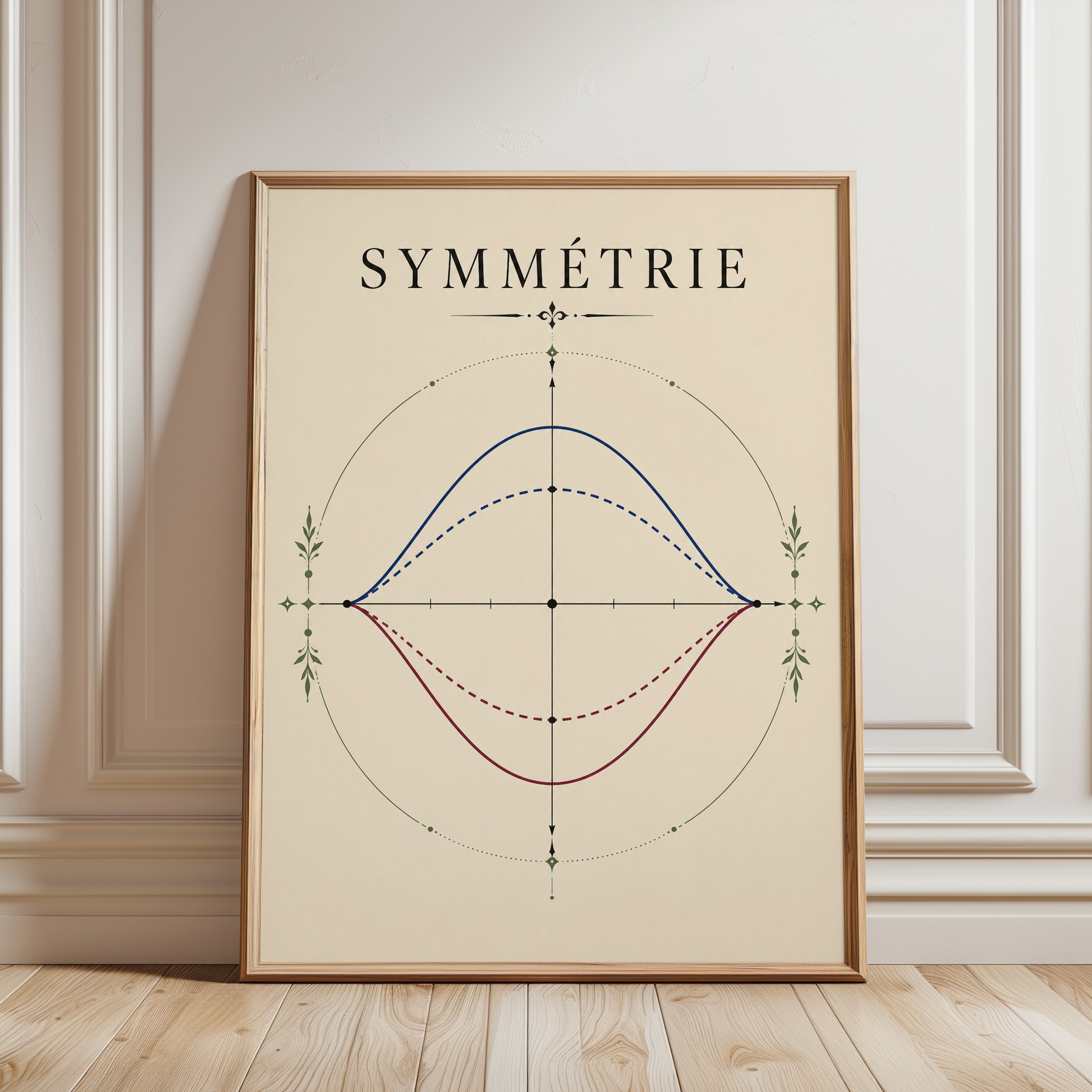 Symmetry Wall Art – Geometric Typography Print - framed detail