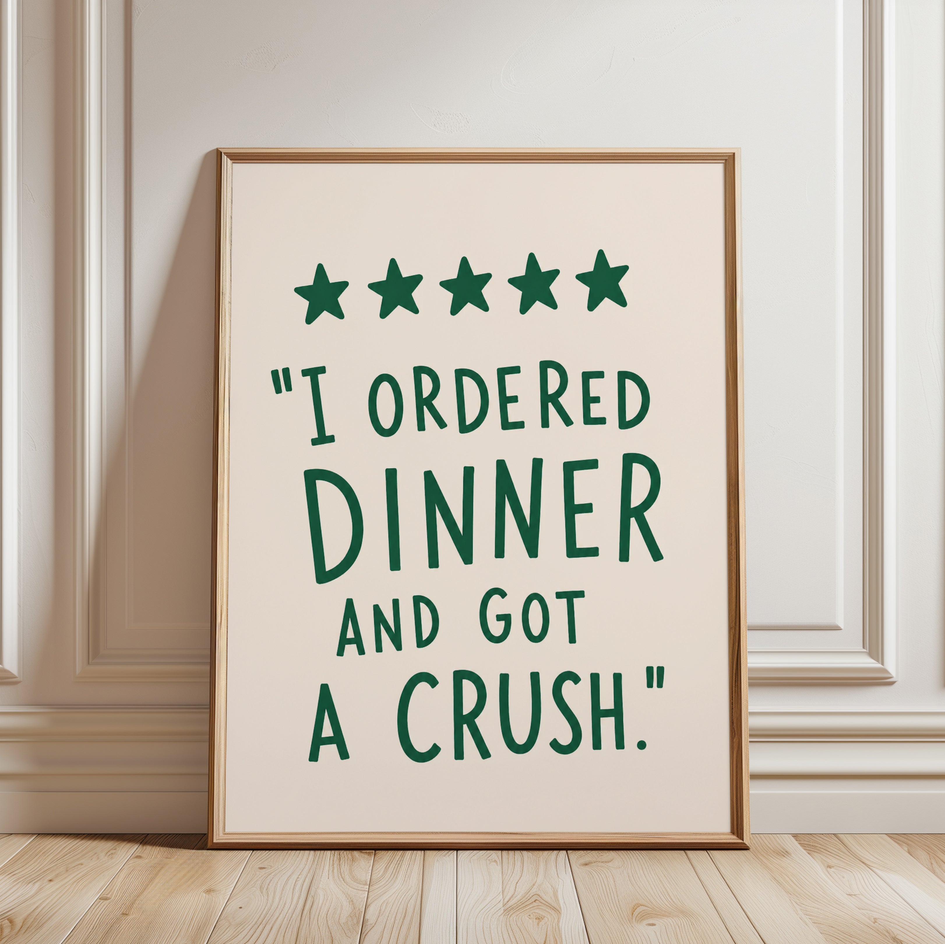 Funny Food Print – Five Star Review - framed detail