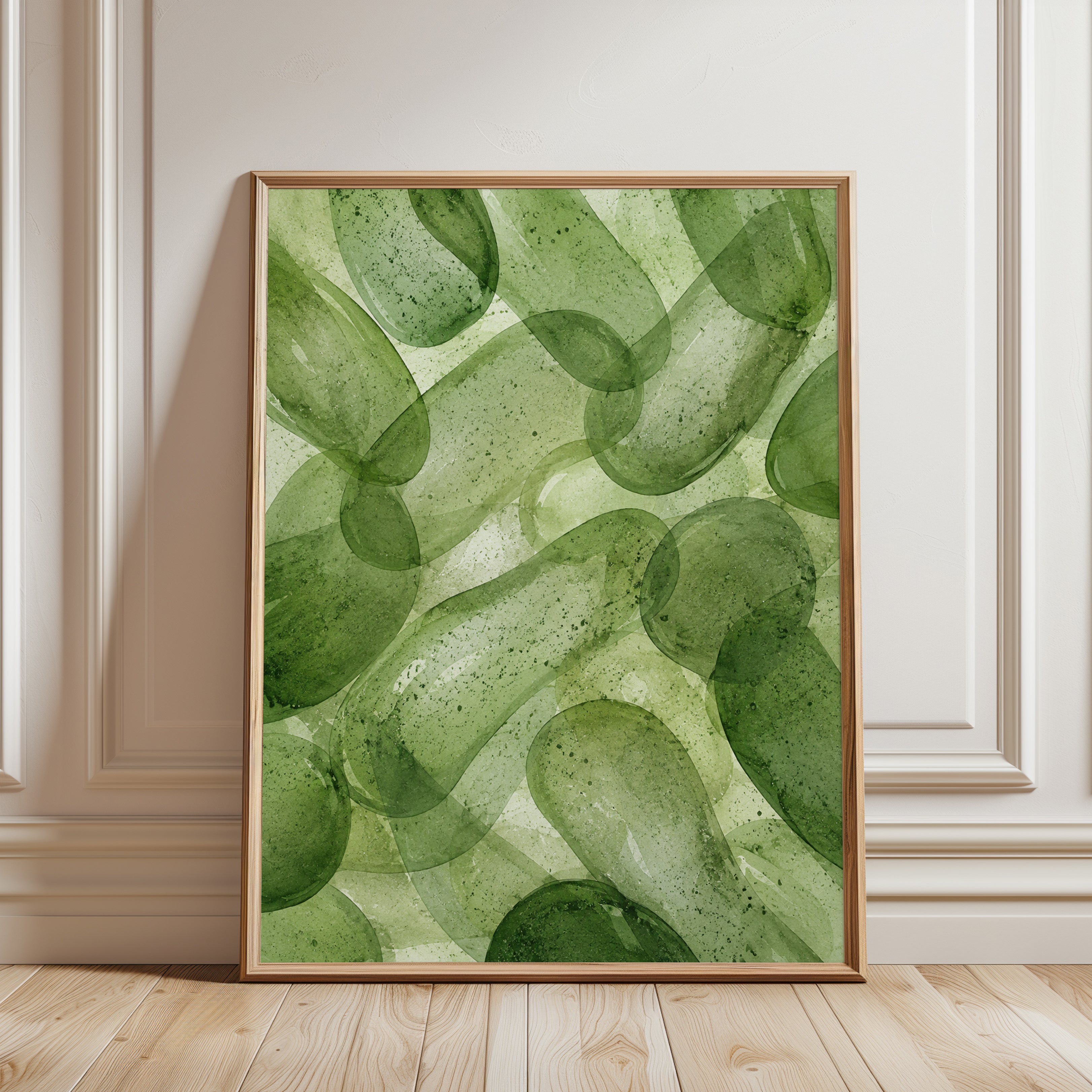 Eucalyptus Leaf Print – Green Botanical Wall Art - framed detail