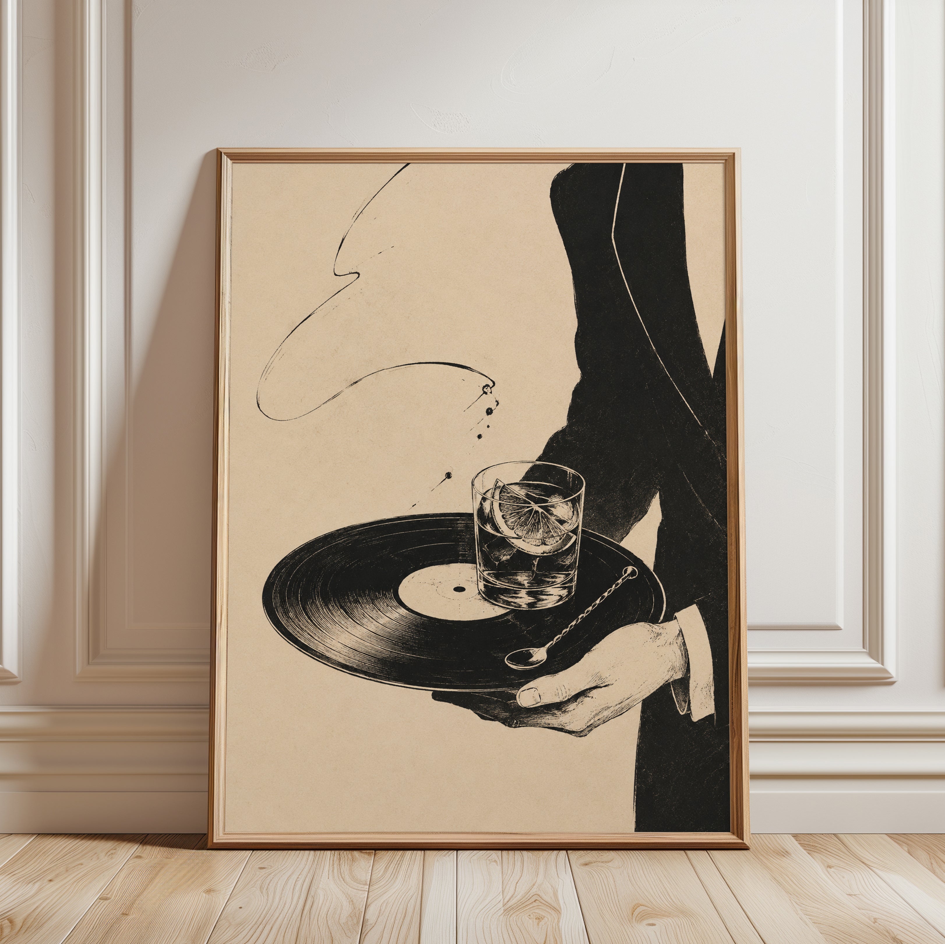 Vinyl Record Wall Art – Music Lover Print - framed detail