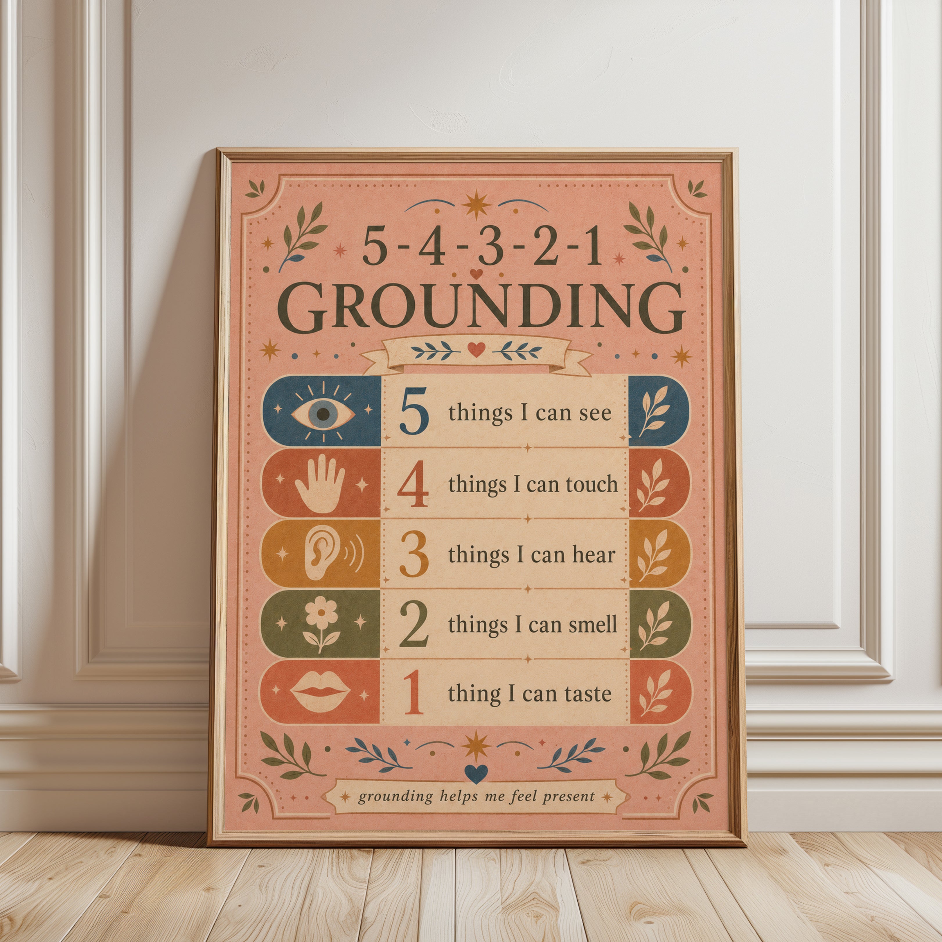 Grounding Technique Poster - framed detail