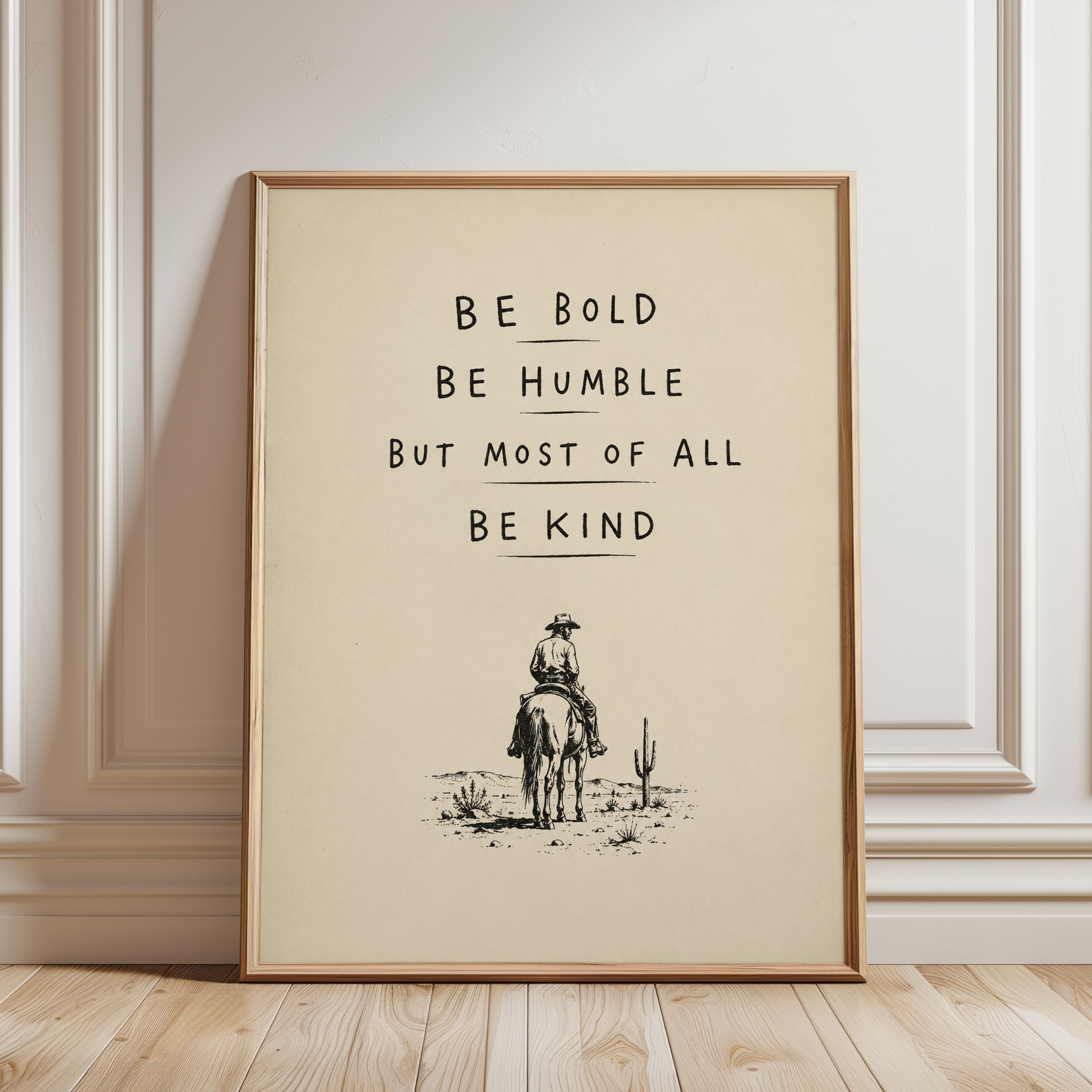 Inspirational Western Quote Print - framed detail