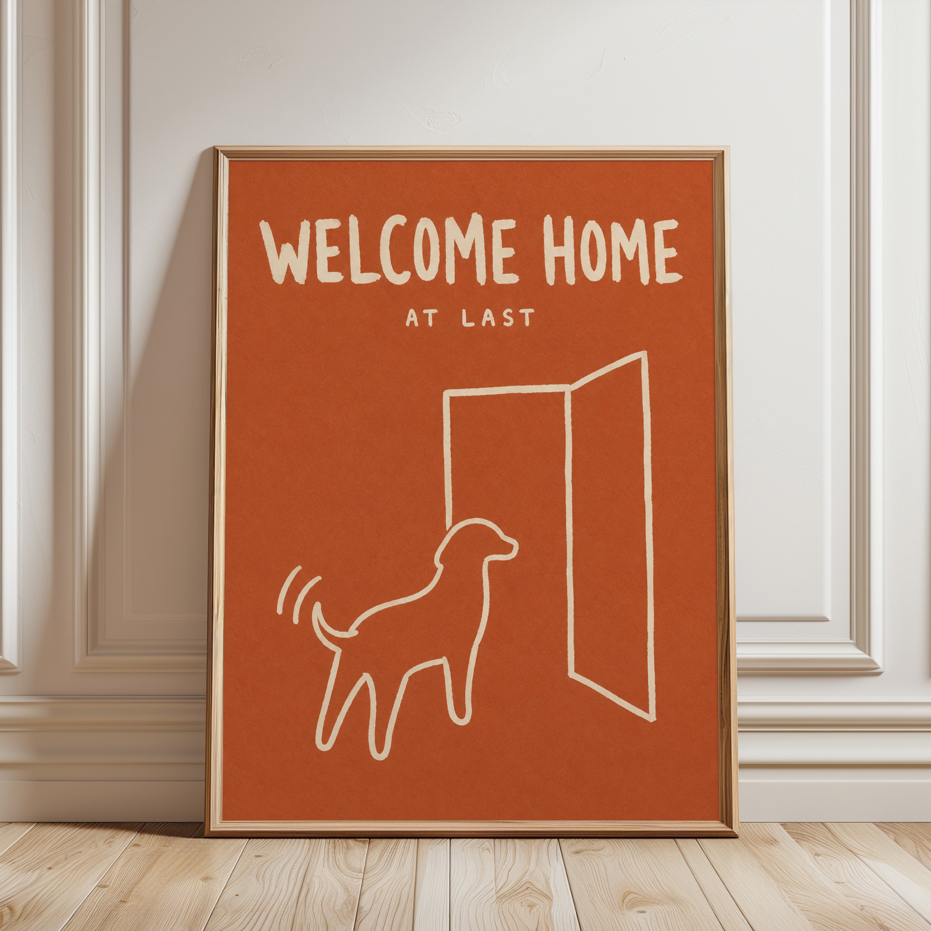 Dog Wall Art – Welcome Home Print - framed detail
