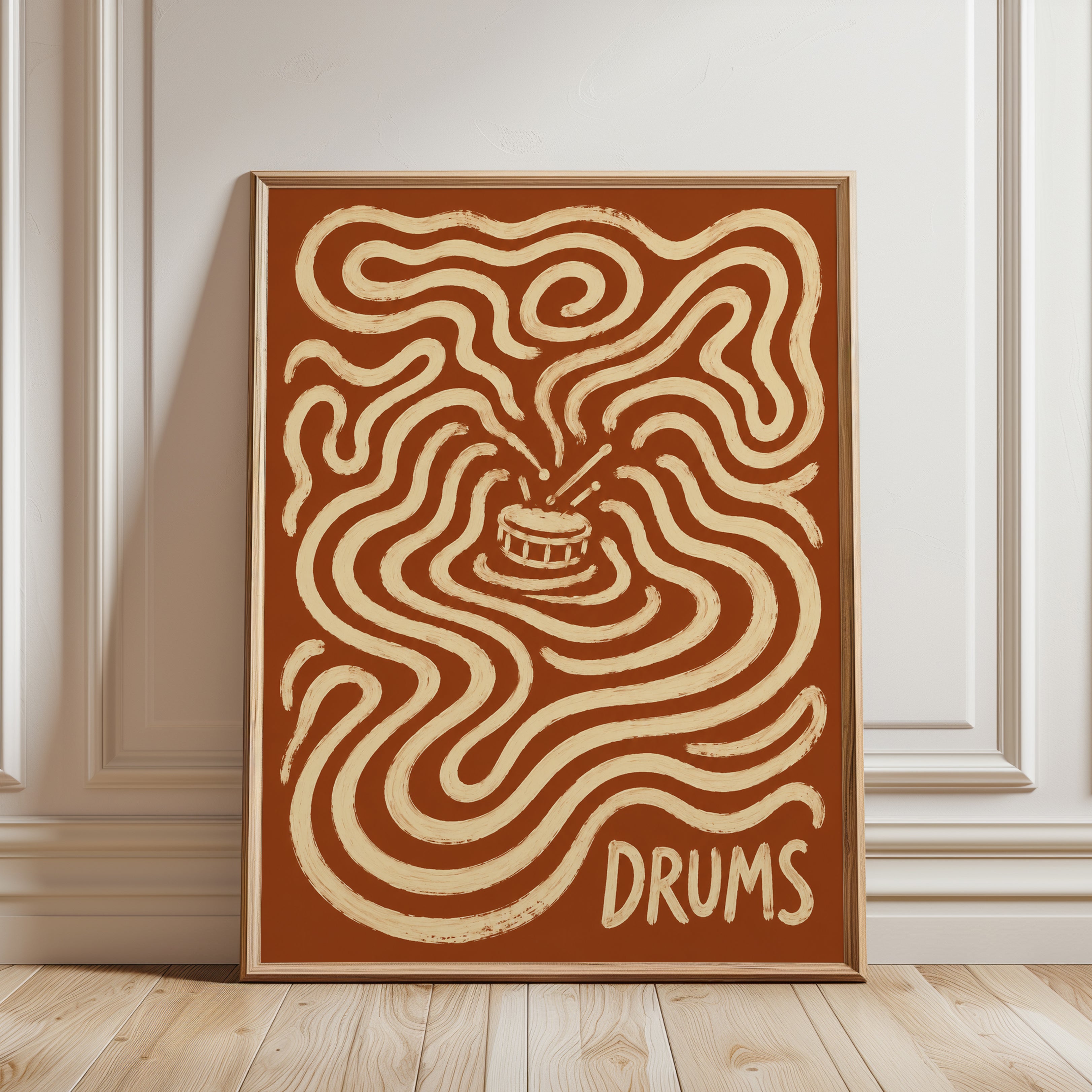 Drum Wall Art – Music Room Decor - framed detail