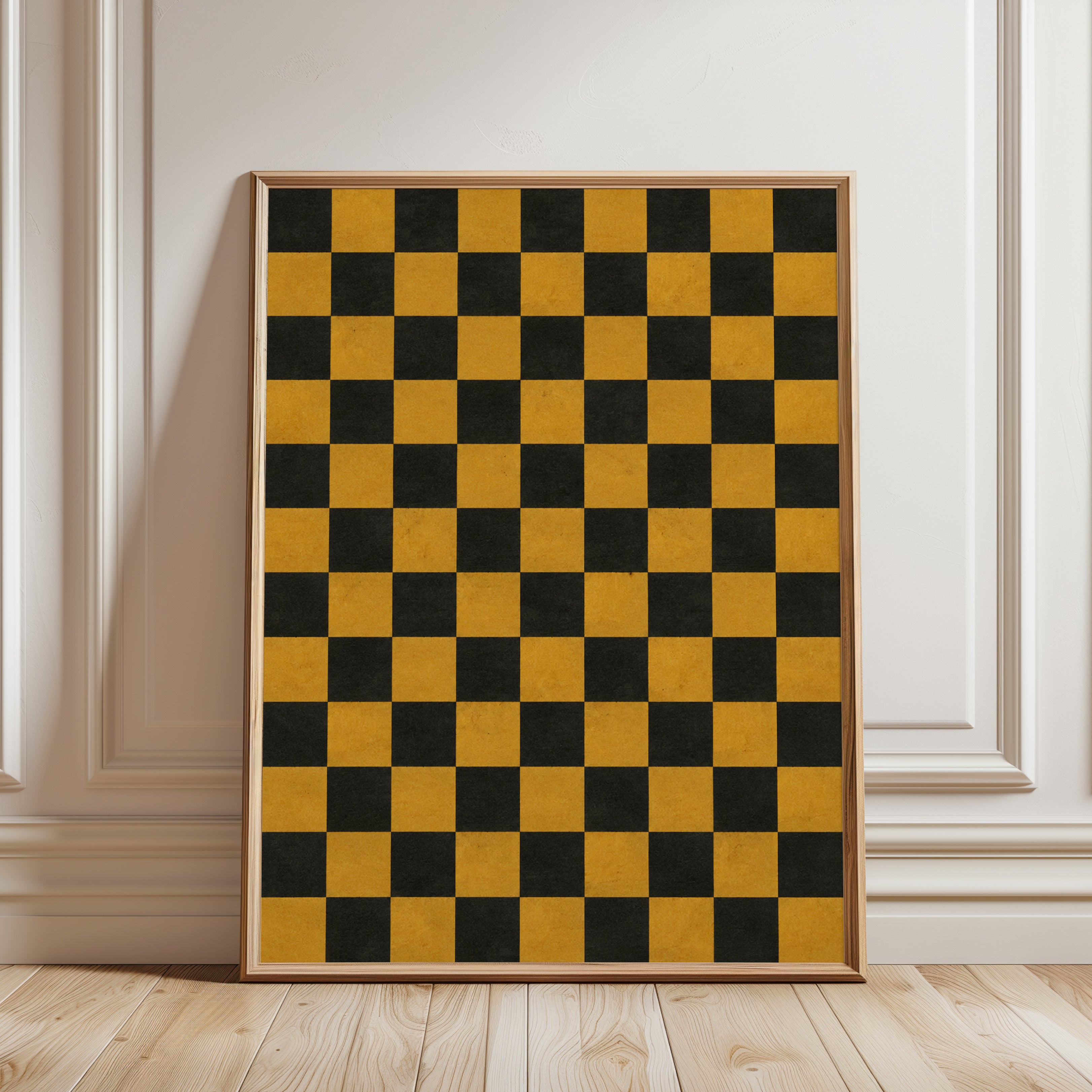 Retro Checkerboard Wall Art - framed detail