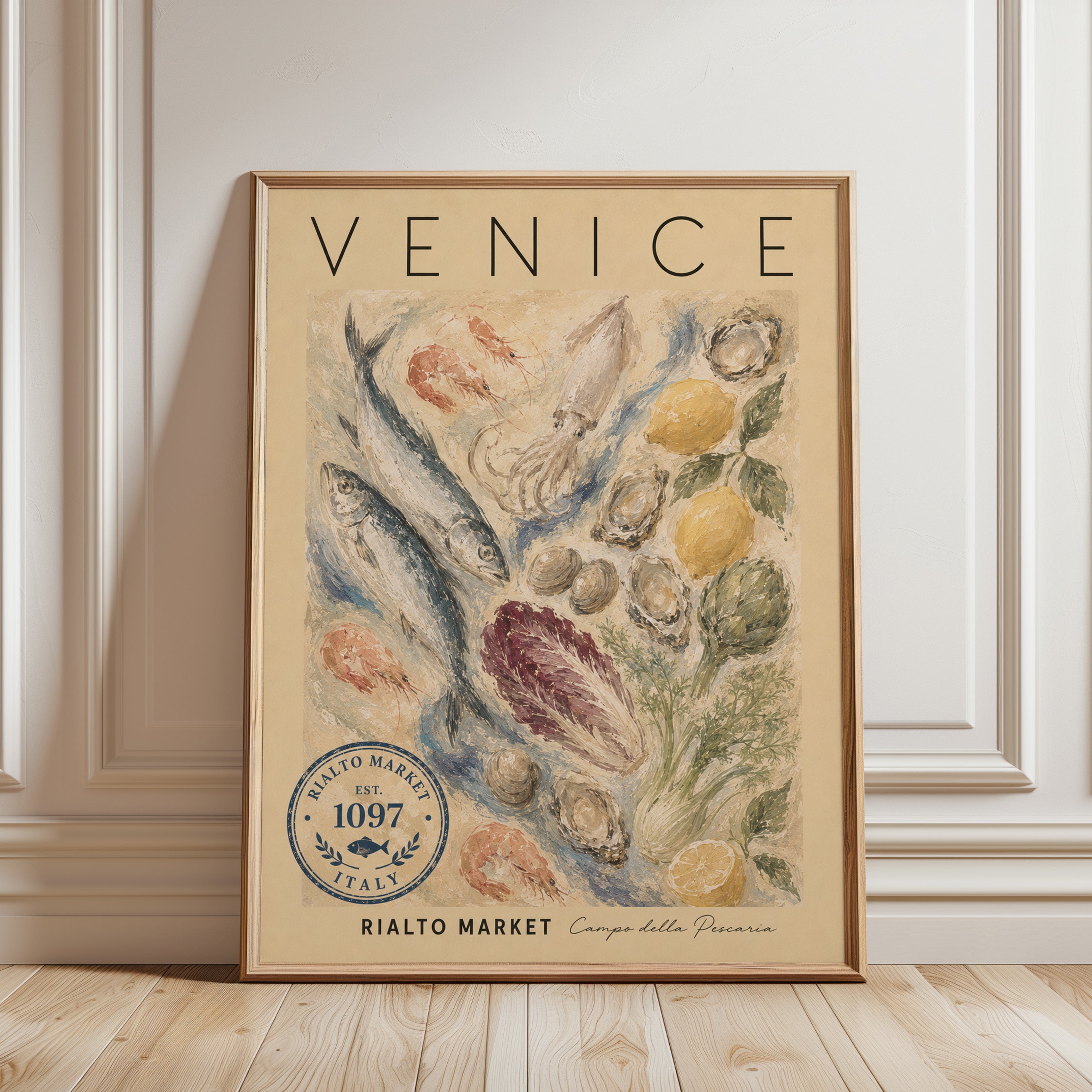 Venice Travel Poster - framed detail