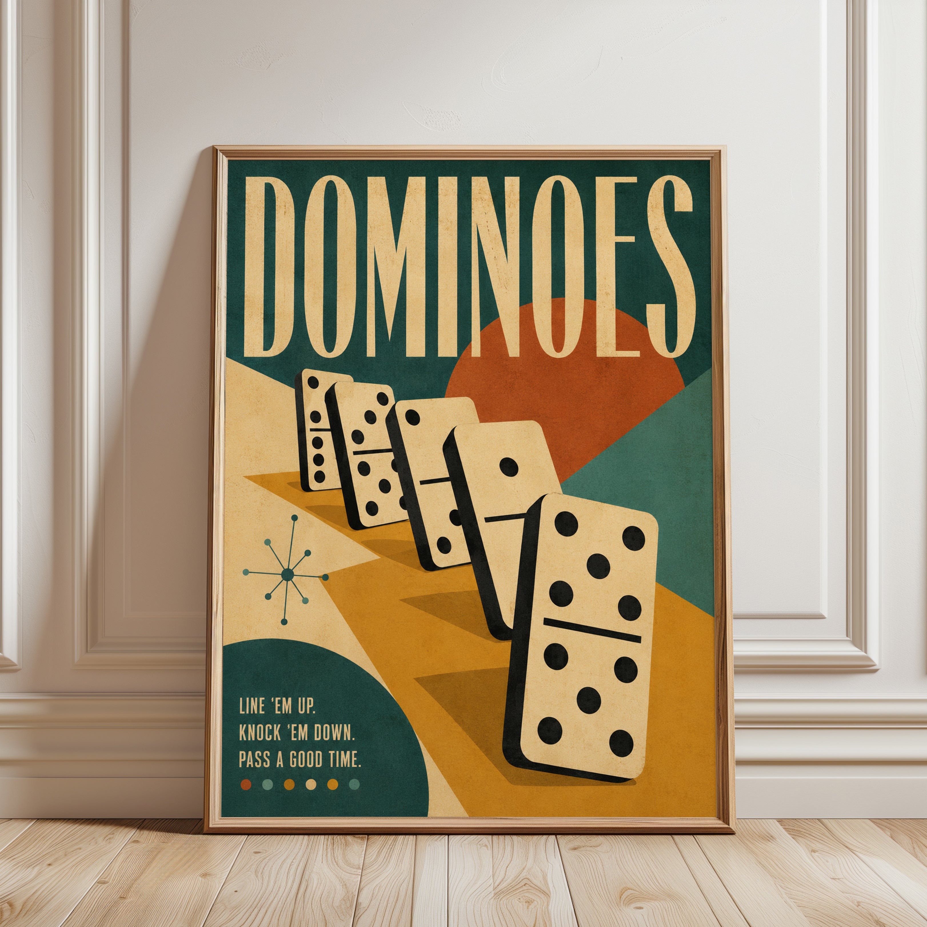 Vintage Dominoes Poster - framed detail