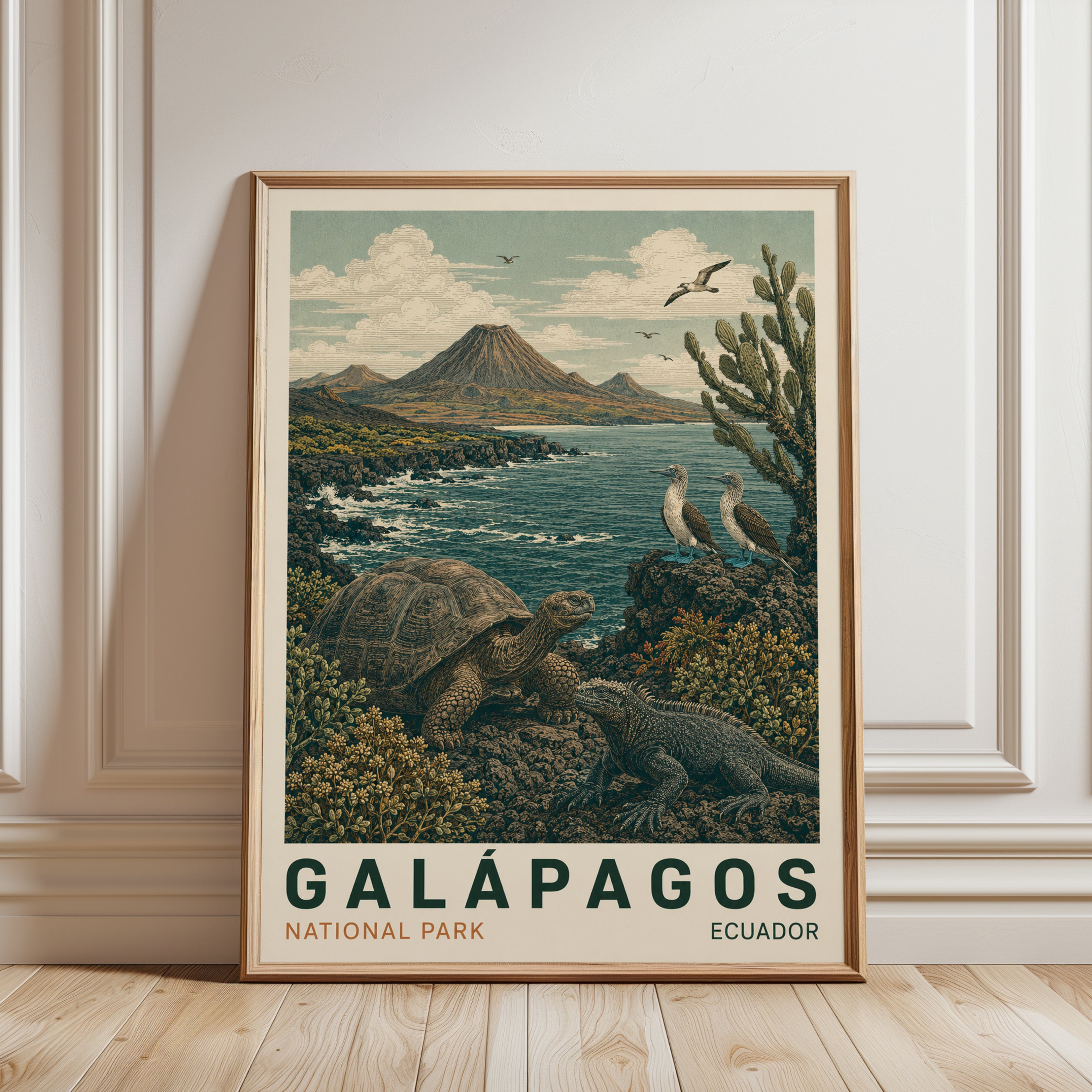 Galapagos Poster – Ecuador Travel Print - framed detail