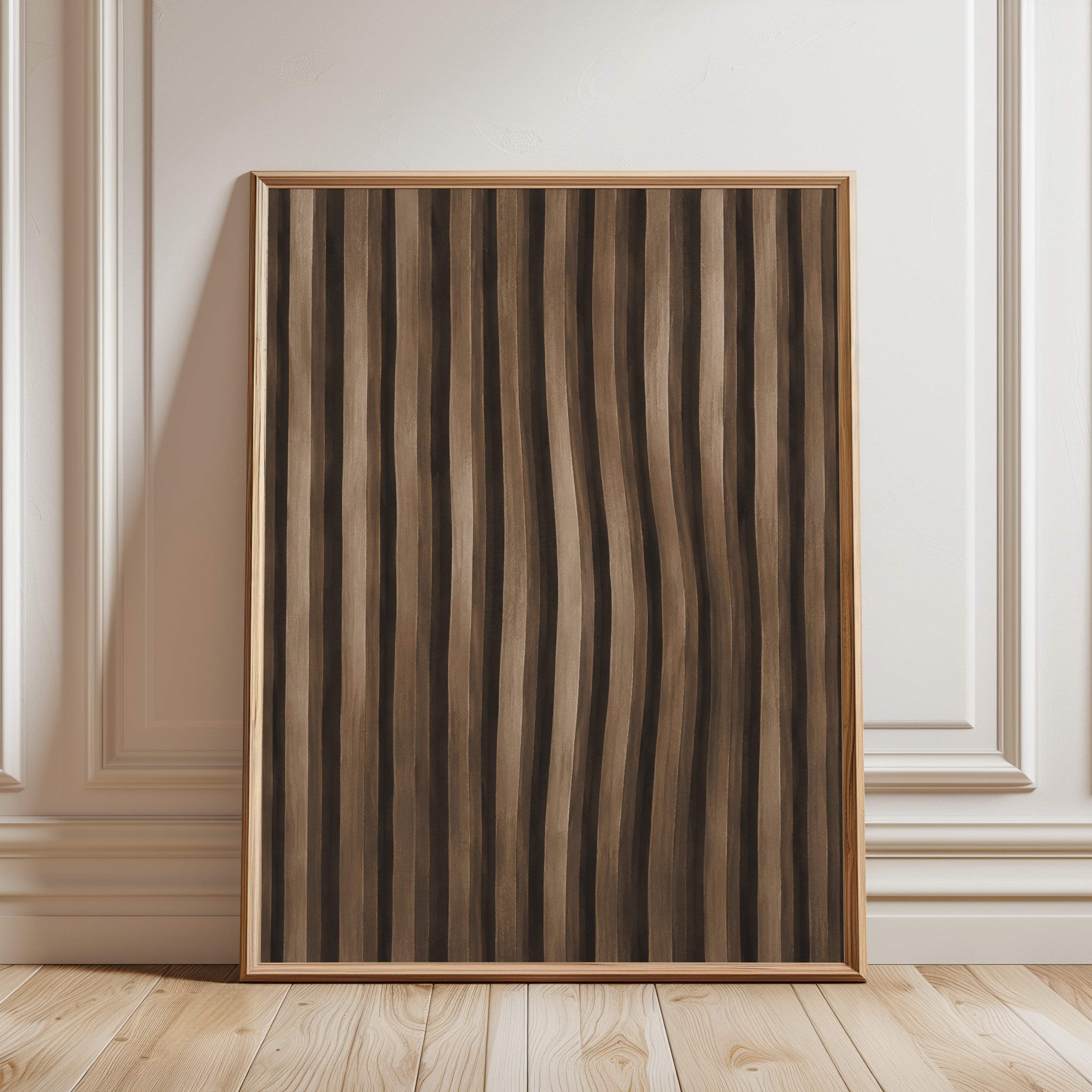 Striped Wall Art – Abstract Line Print - framed detail
