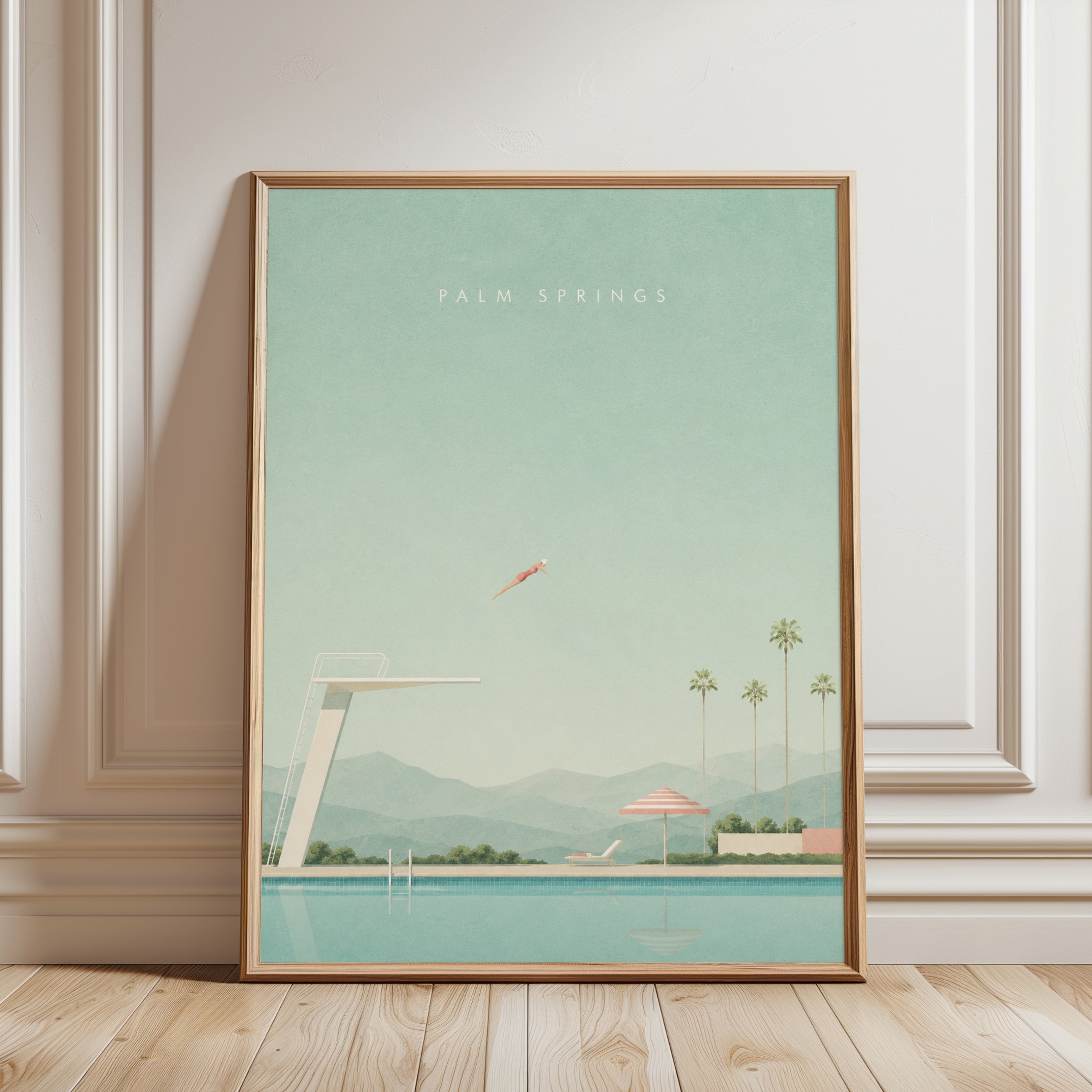 Palm Springs Poster – Retro Travel Print - framed detail