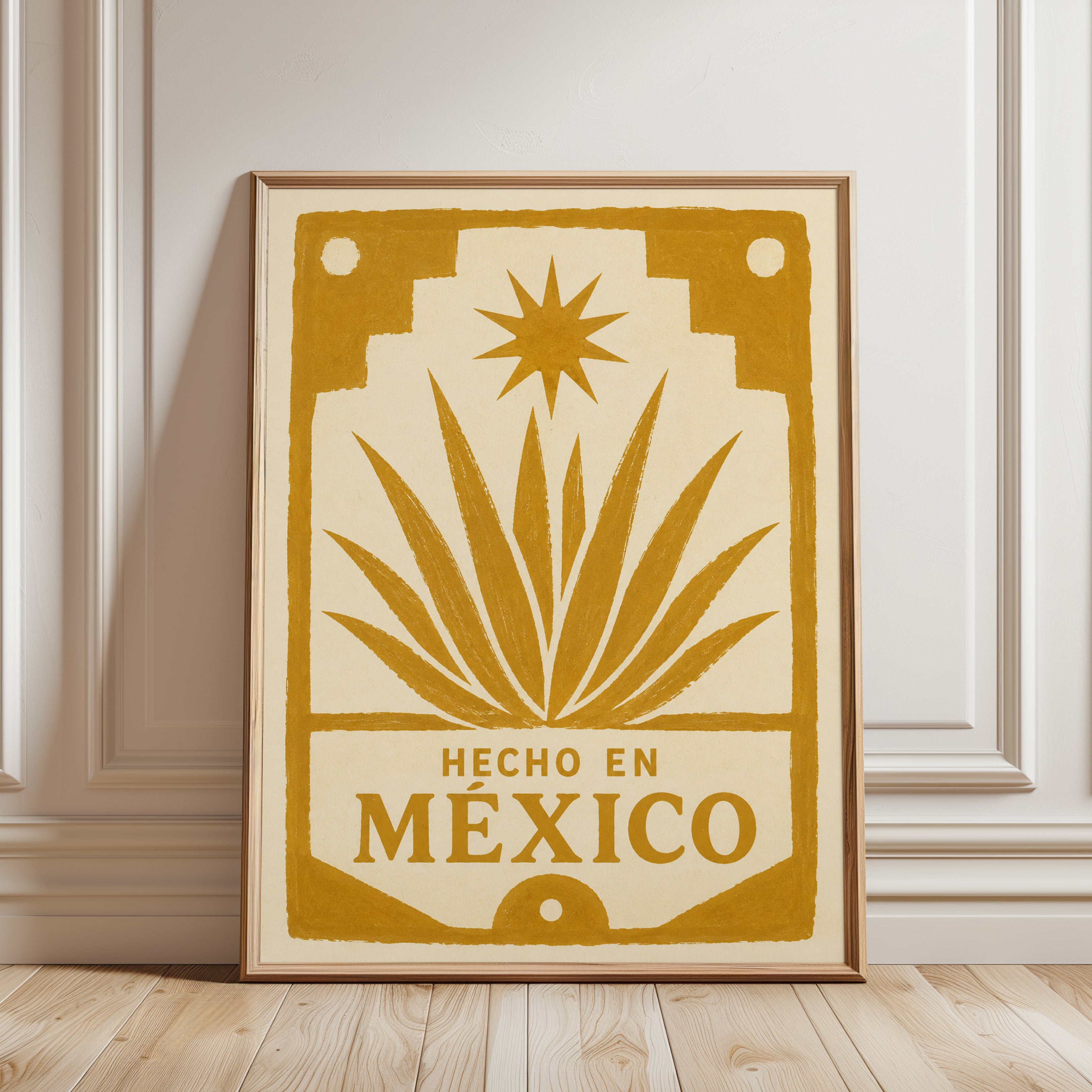 Mexico Travel Poster – Retro Wall Art - framed detail