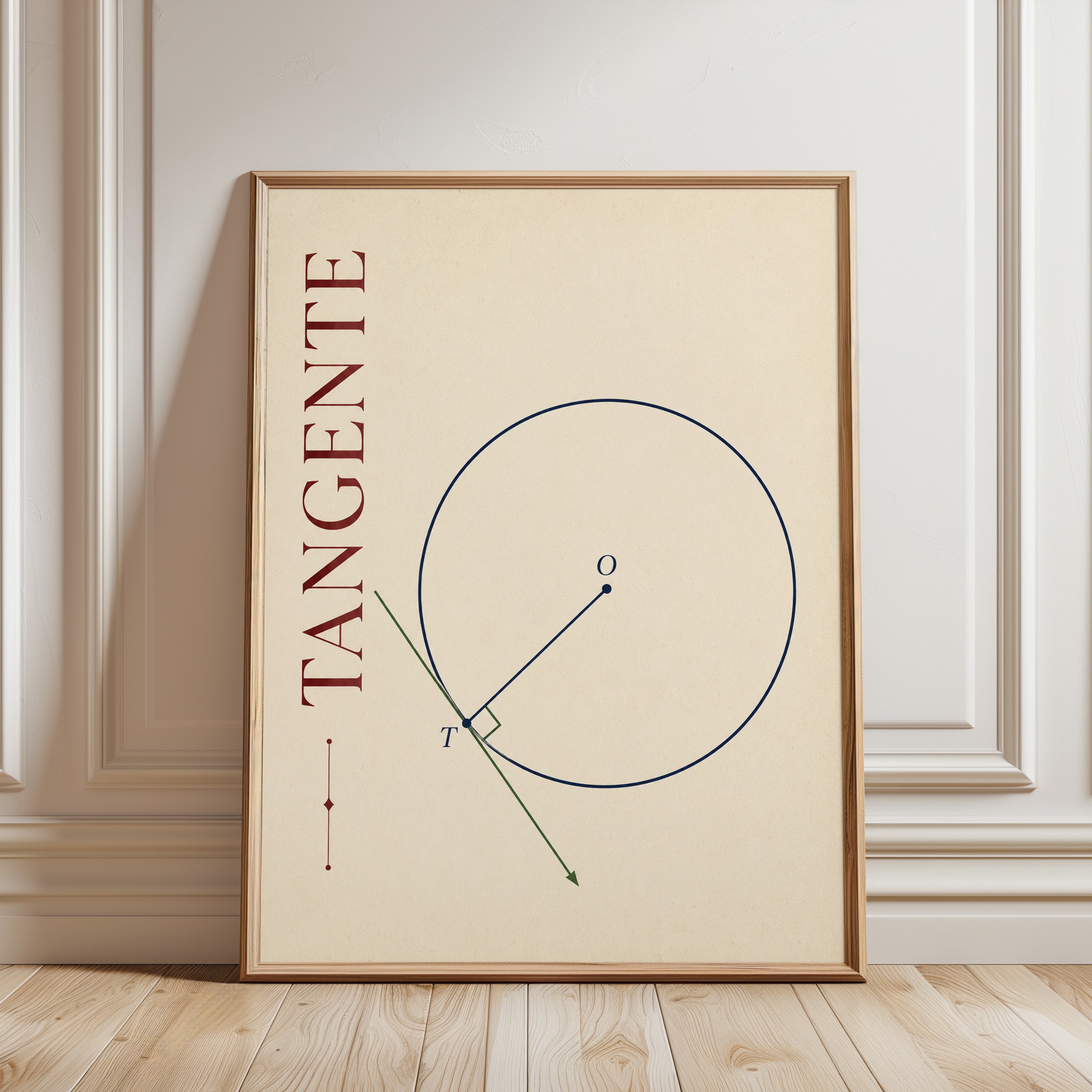 Math Wall Art – Geometry Tangent Print - framed detail