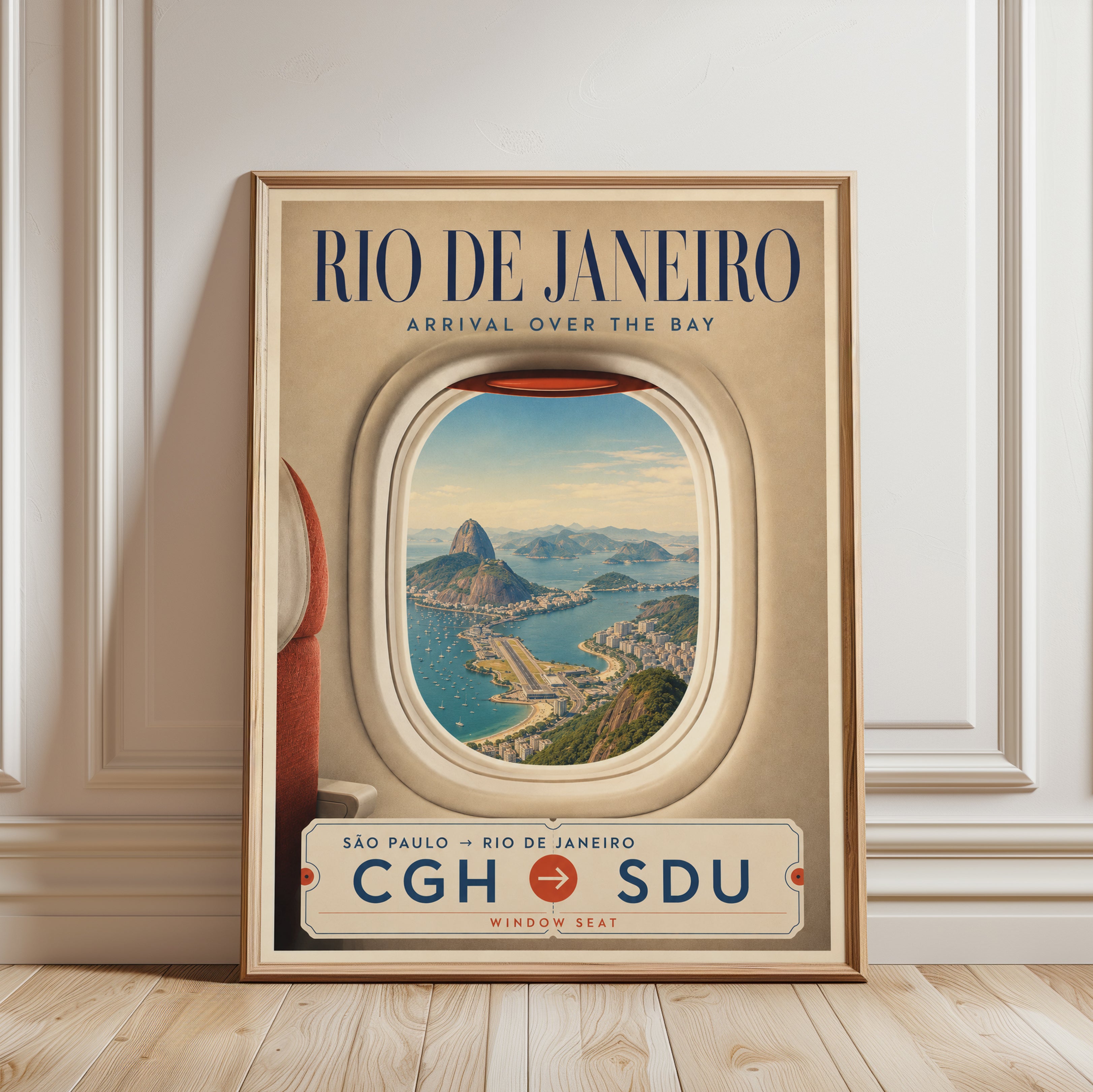 Rio de Janeiro Travel Poster - framed detail