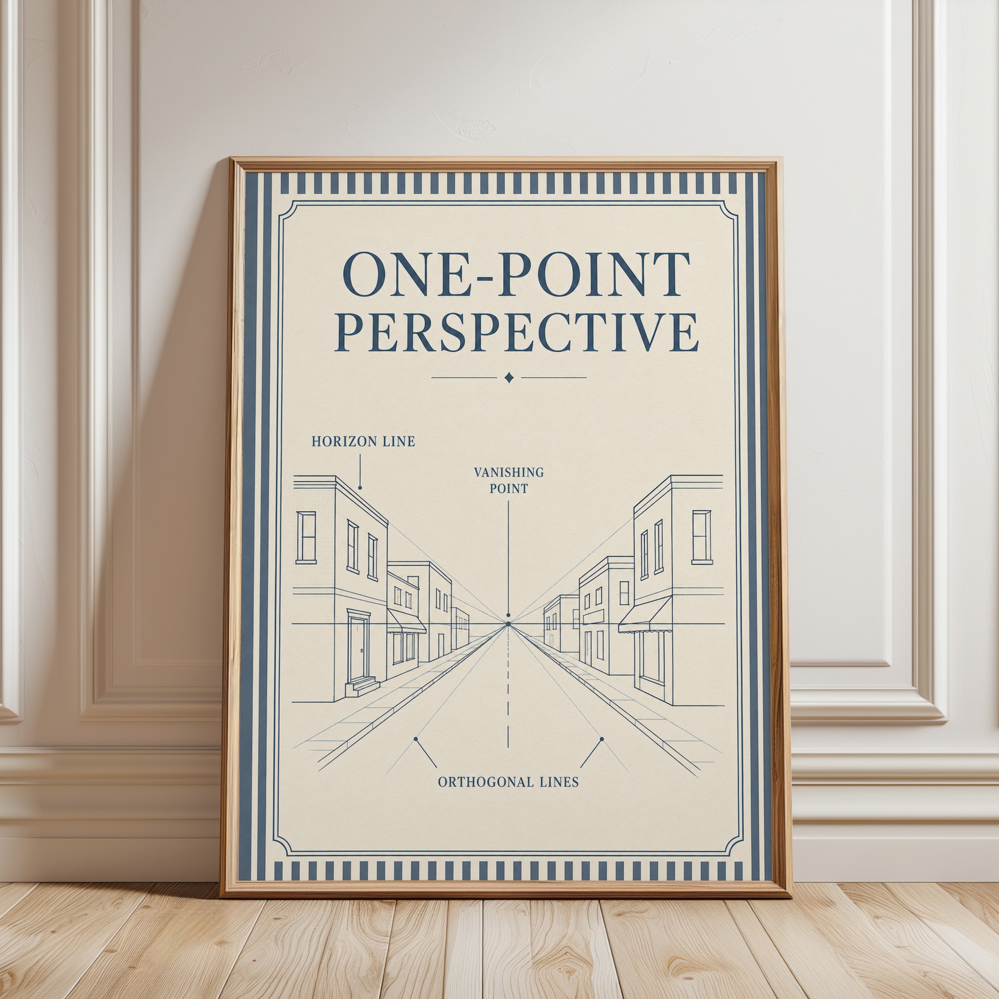 Perspective Drawing Poster - framed detail