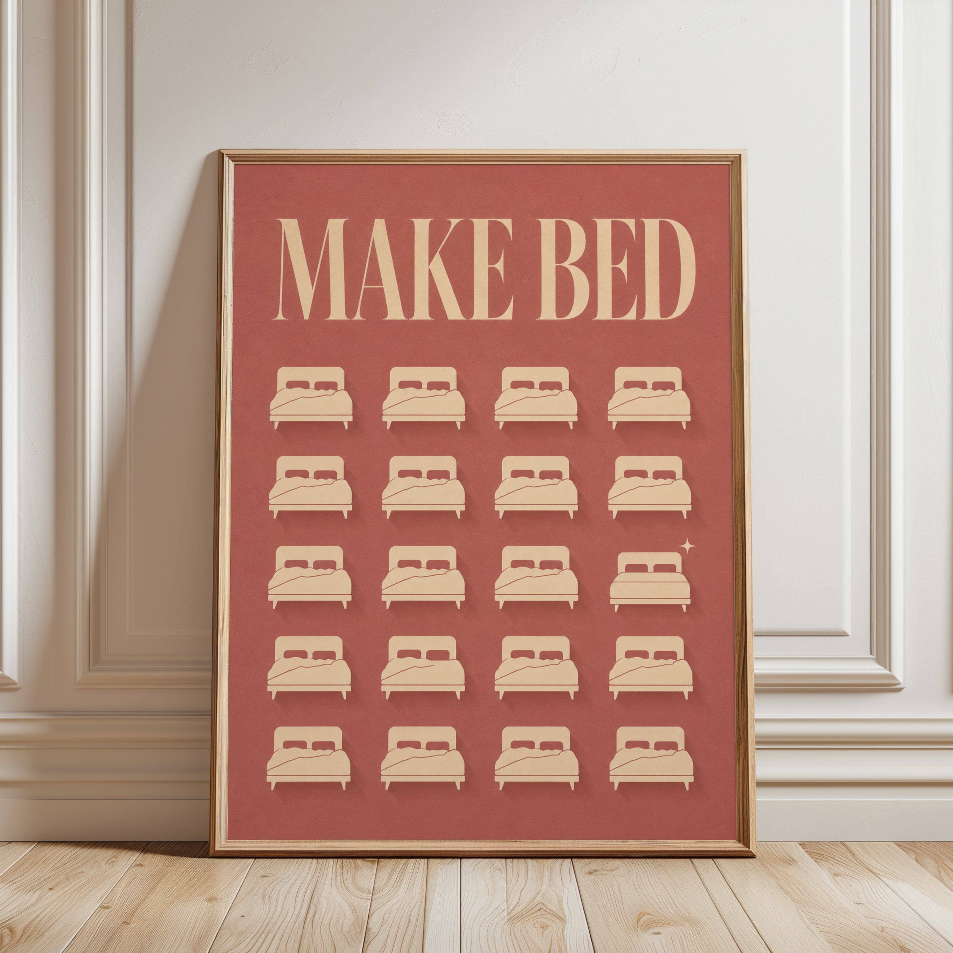 Make Bed Habit Tracker Print - framed detail