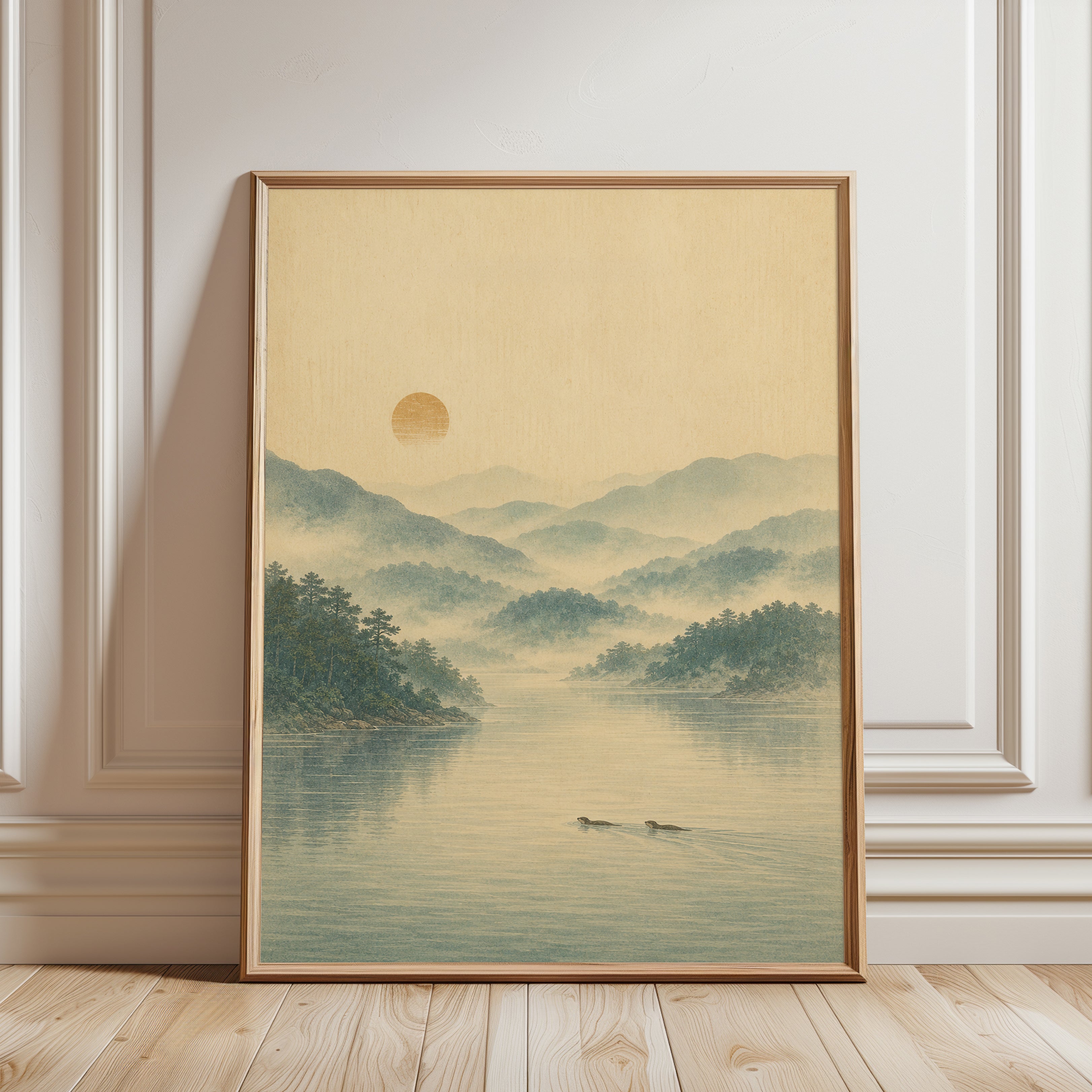 Japanese Landscape Wall Art - framed detail