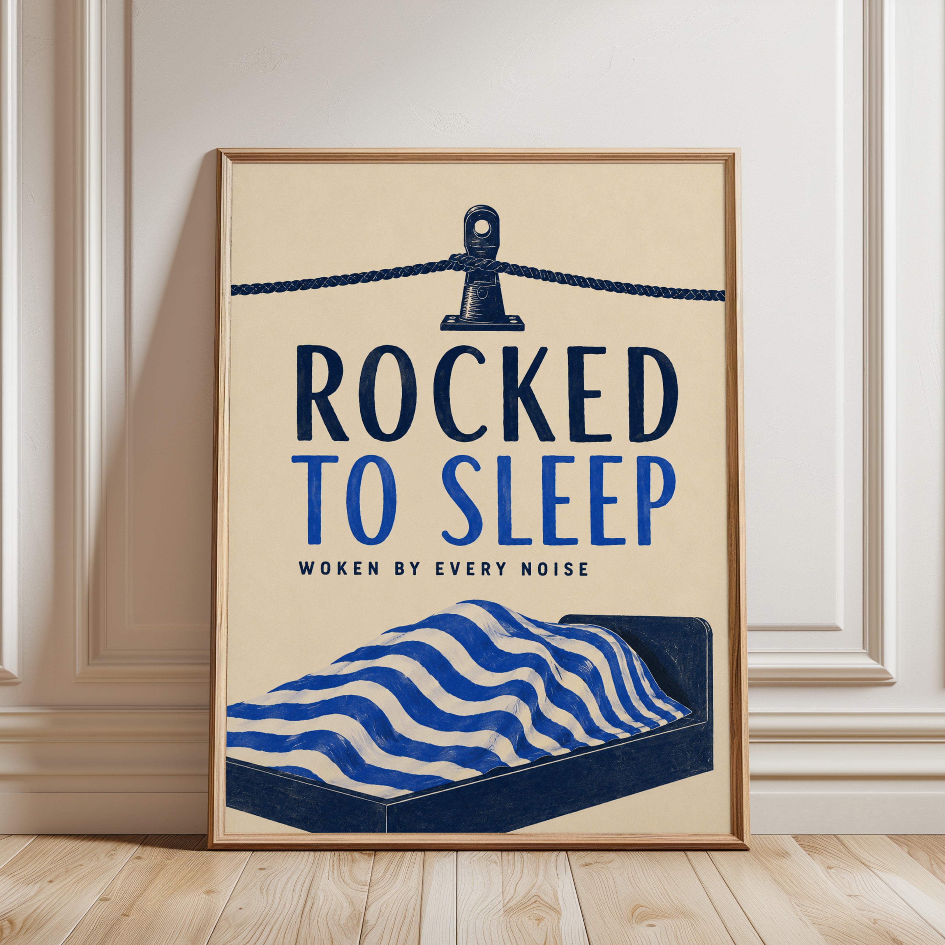 Nautical Bedroom Wall Art - framed detail