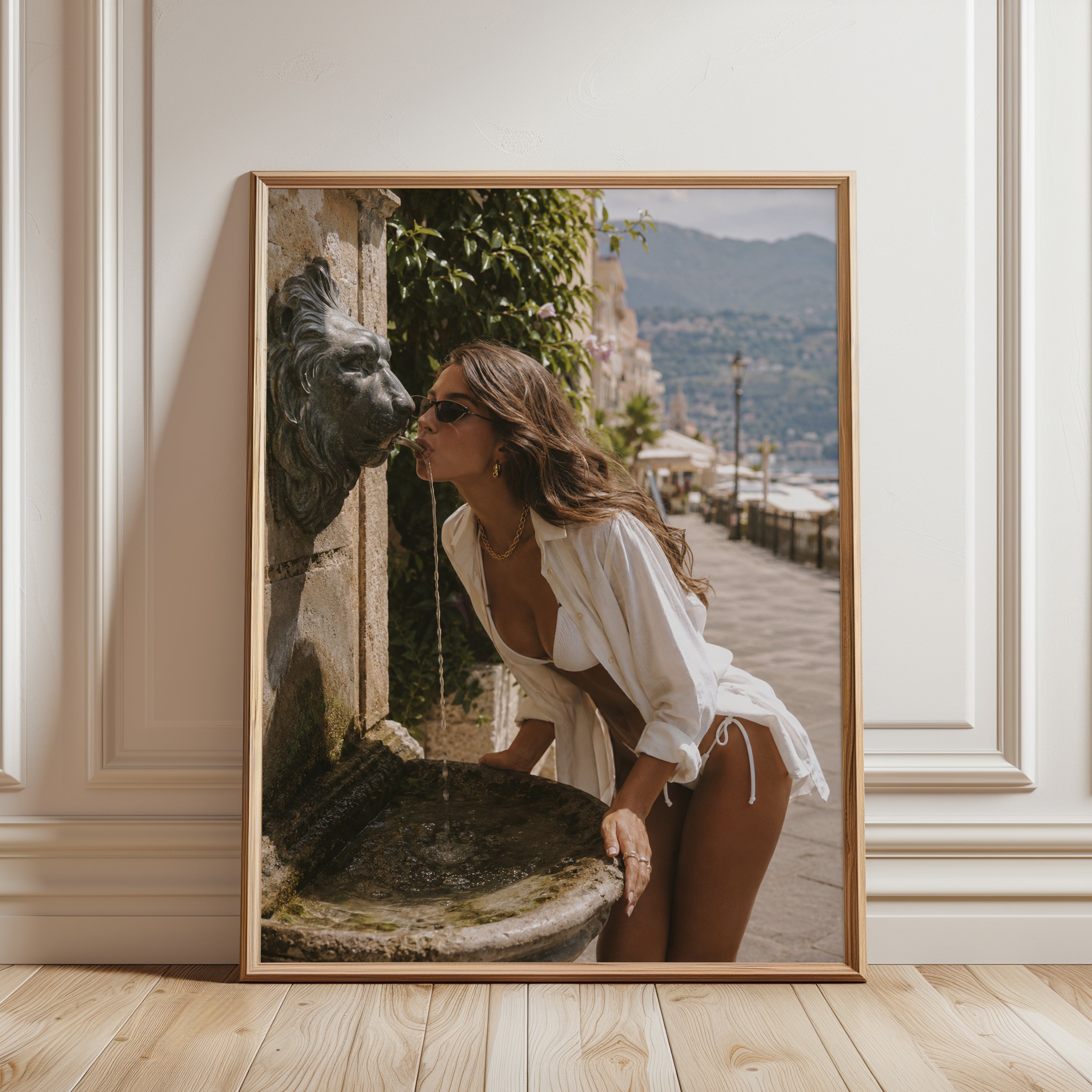 Italian Coastal Wall Art - framed detail