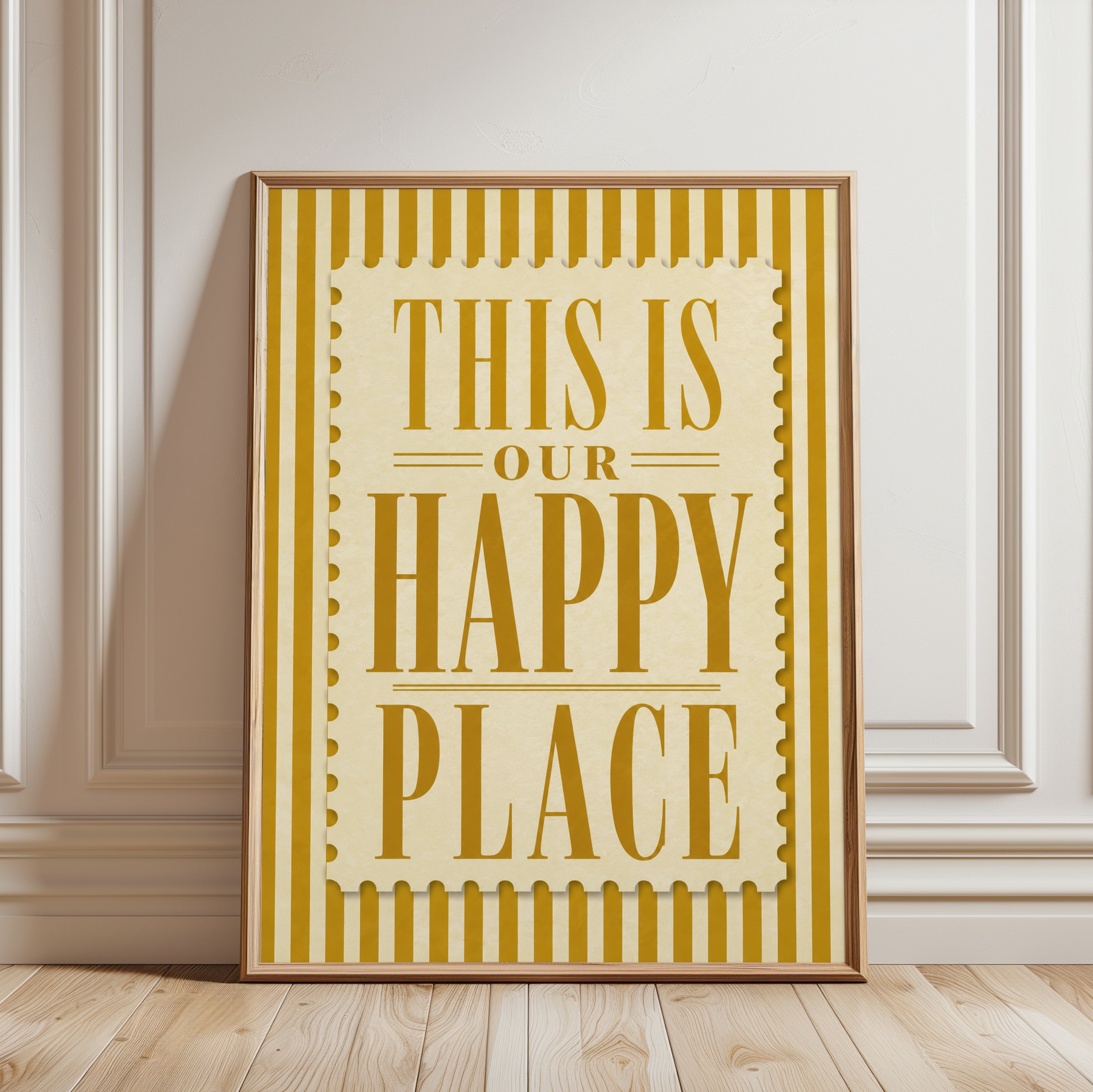 Happy Place Wall Art – Quote Print - framed detail