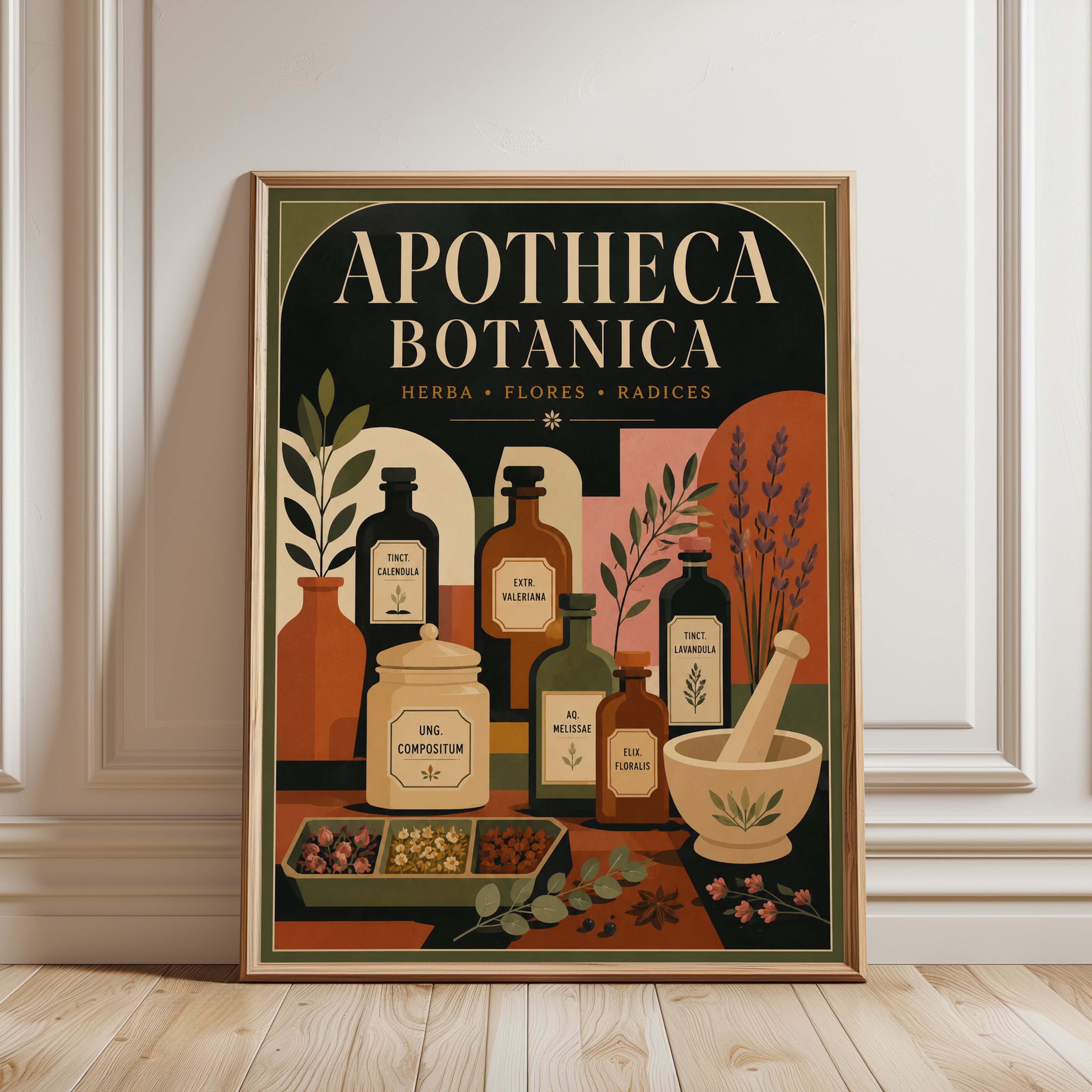 Herbal Apothecary Print - framed detail