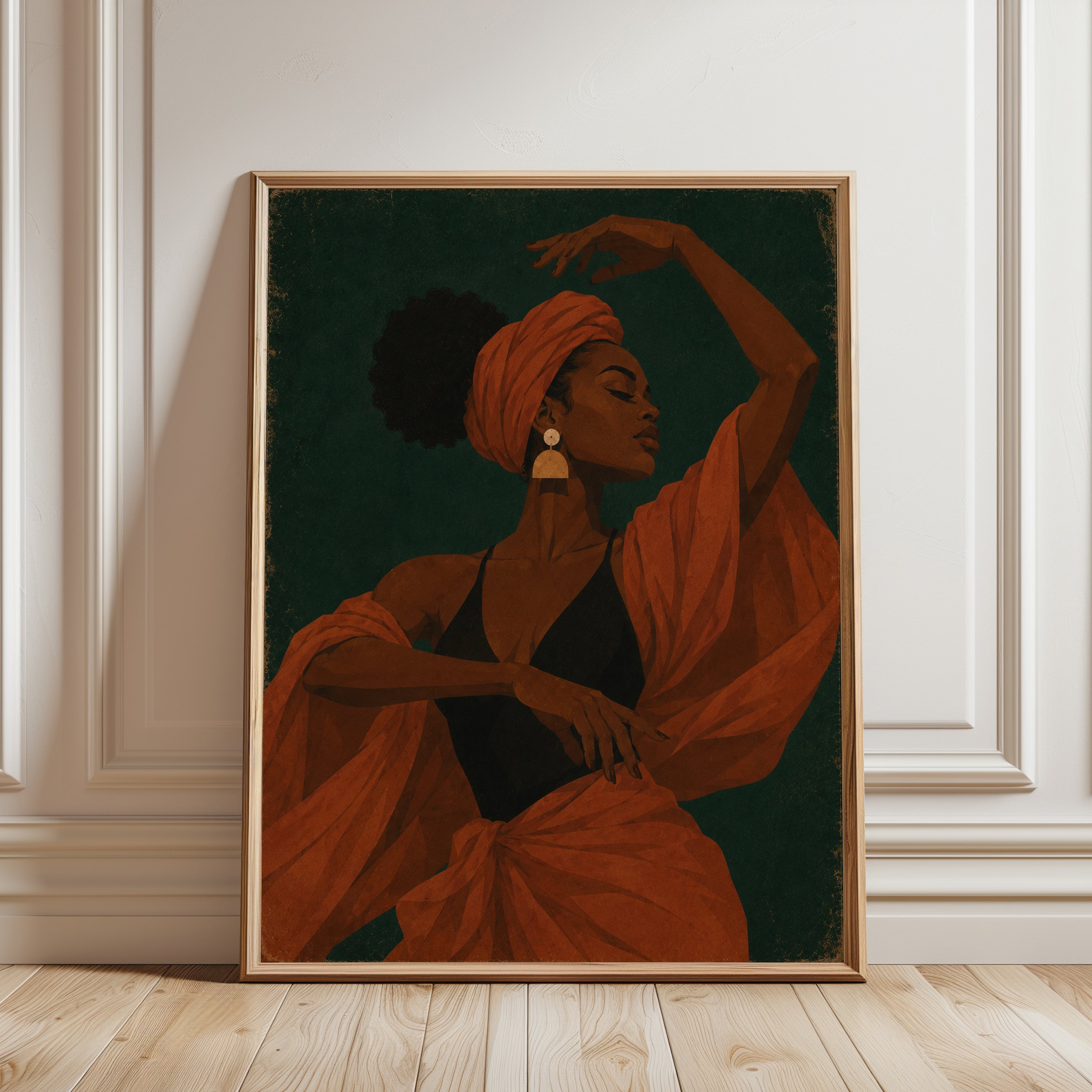 African Woman Portrait Print - framed detail