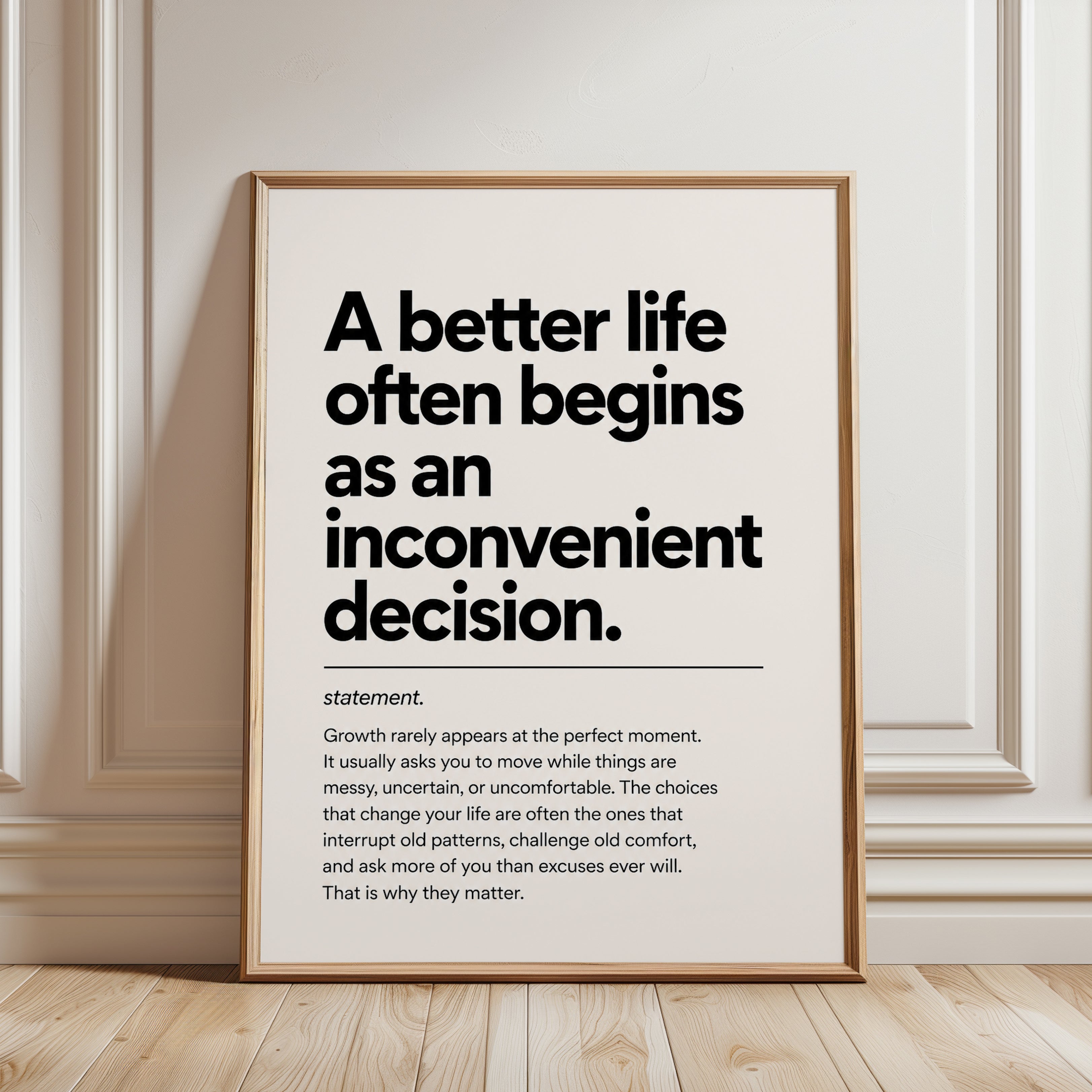 Motivational Wall Art Print - framed detail