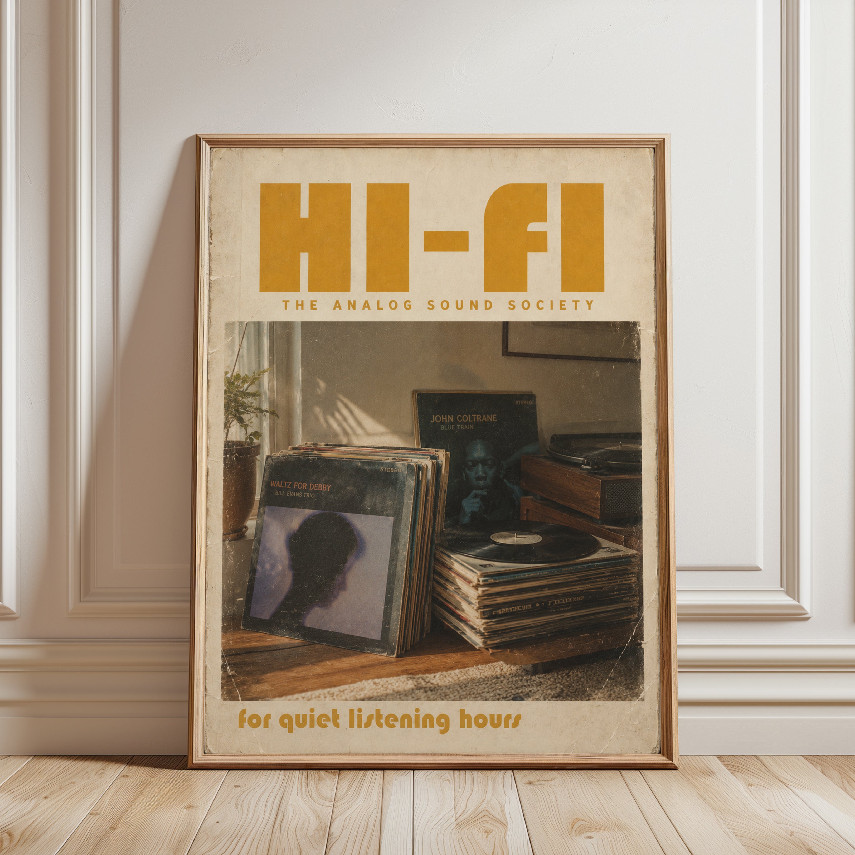Vintage Hi-Fi Poster Print — Retro Analog Sound Society - framed detail