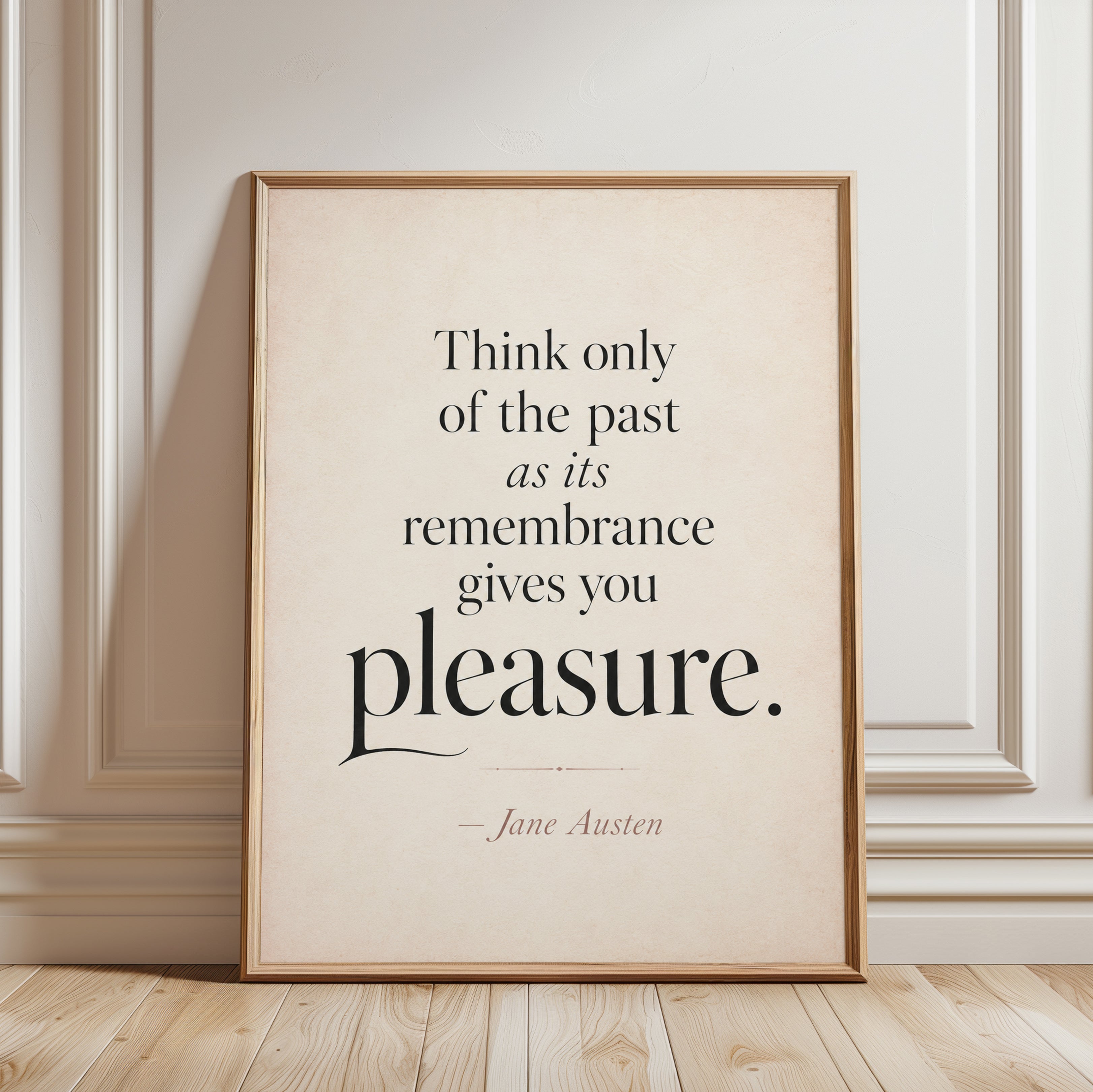 Literary Quote Print – Jane Austen Wall Art - framed detail