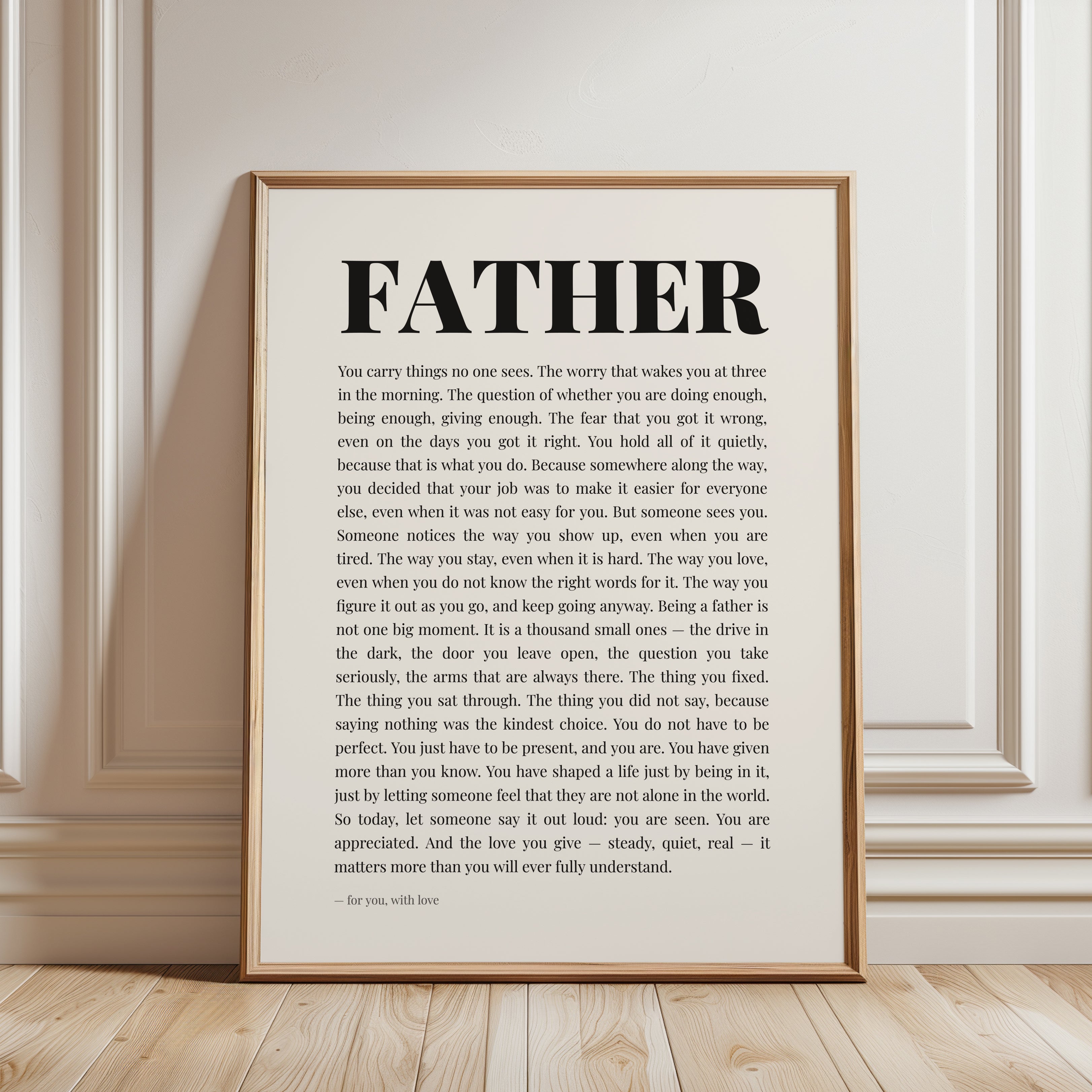 Father's Day Gift – Father Print - framed detail