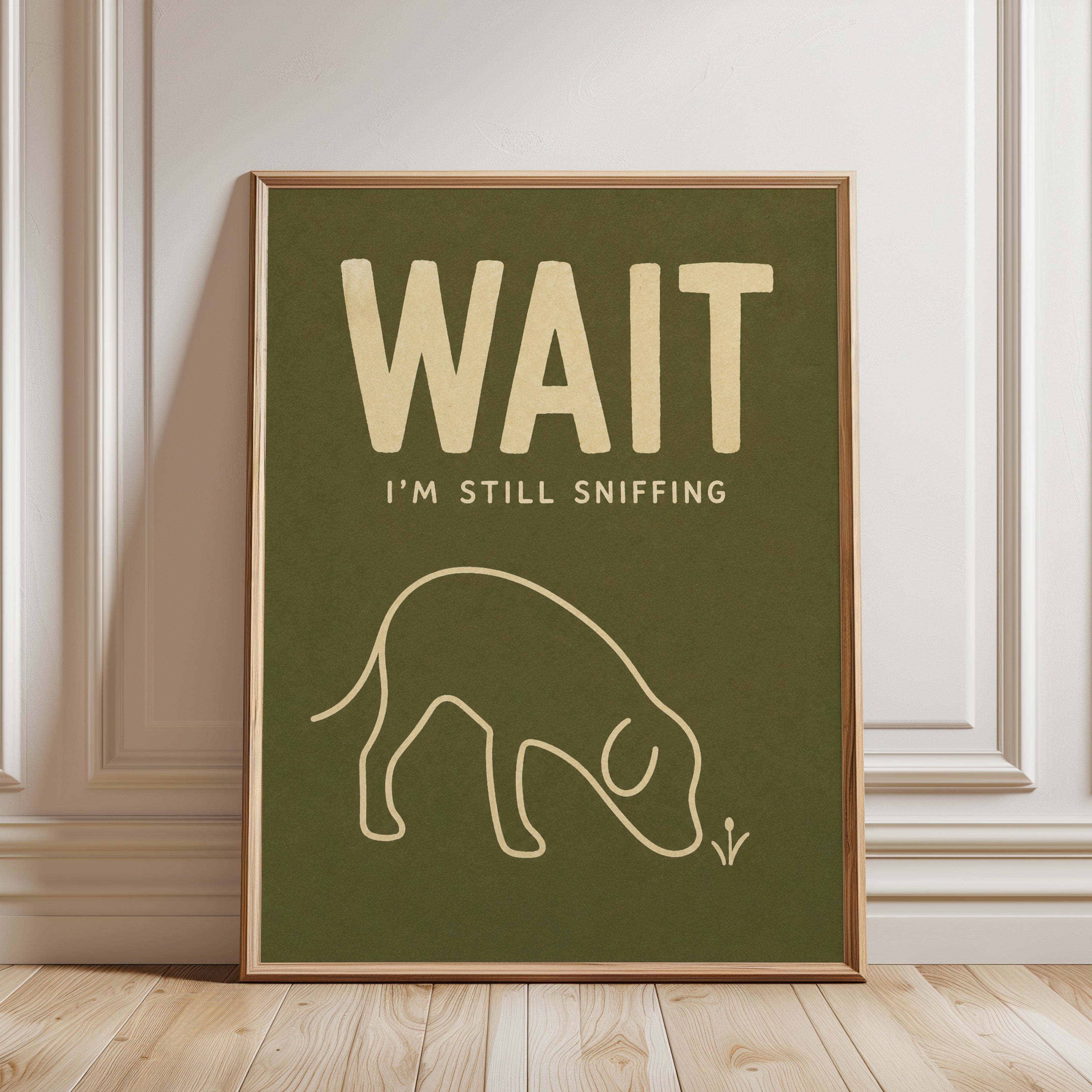 Funny Dog Nose Print – Humorous Pet Wall Art - framed detail