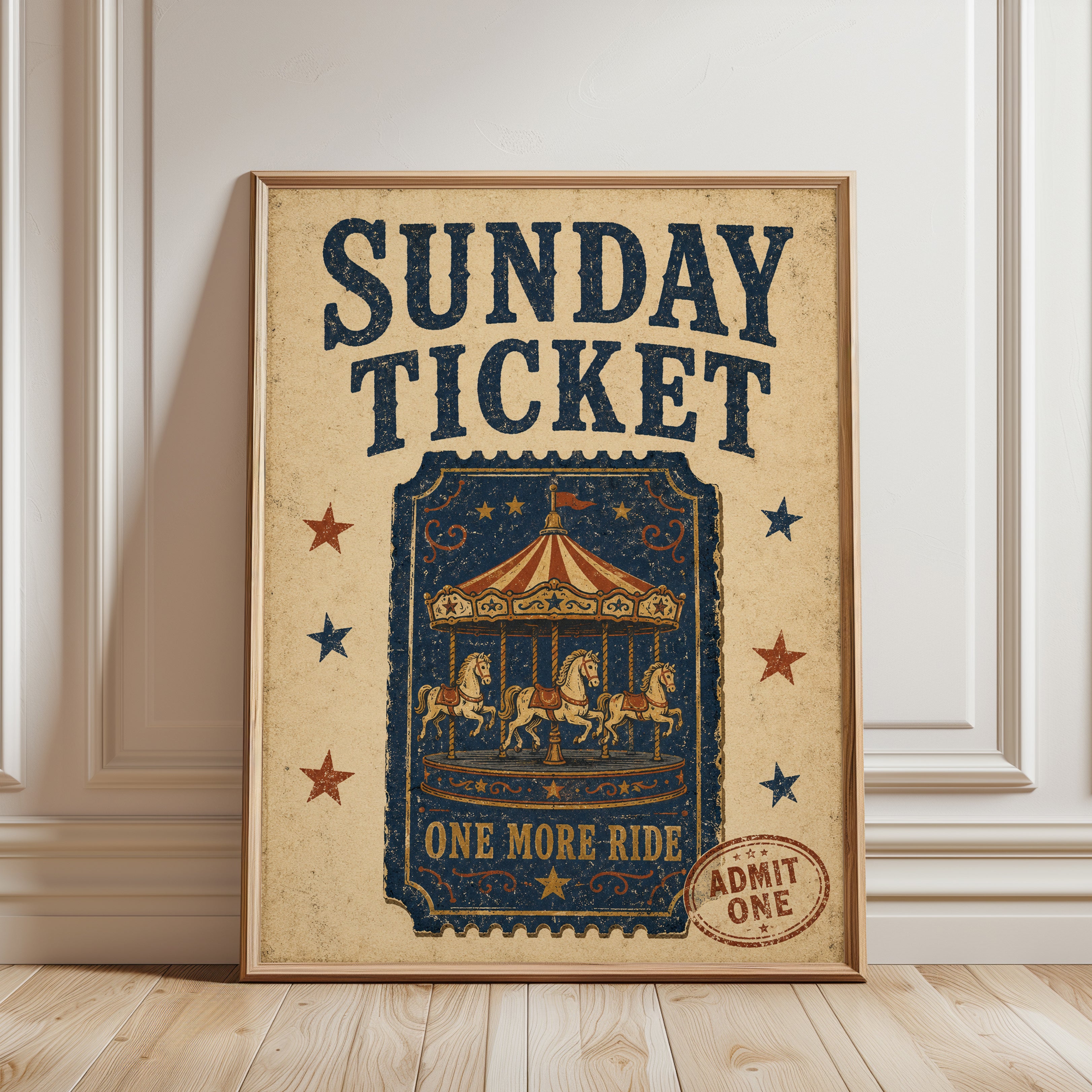 Vintage Carnival Poster - framed detail