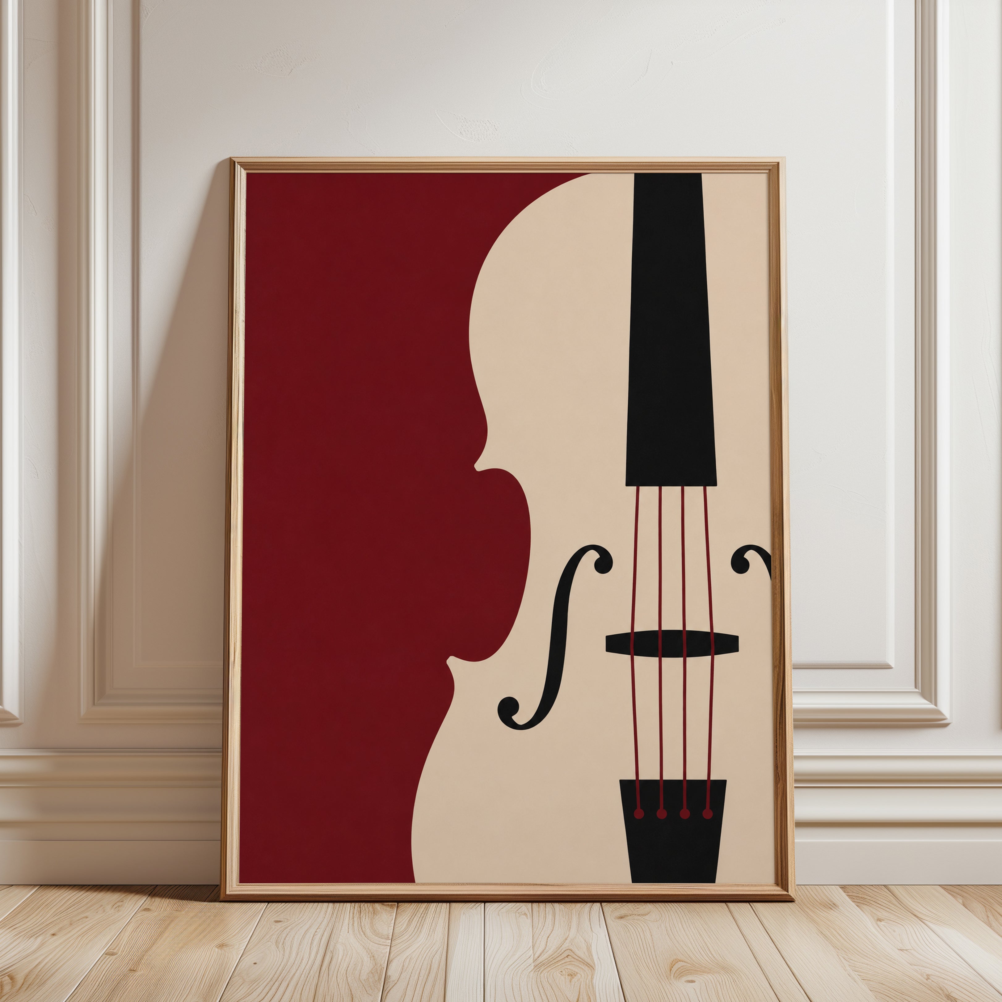 Violin Wall Art – Musical Instrument Print - framed detail
