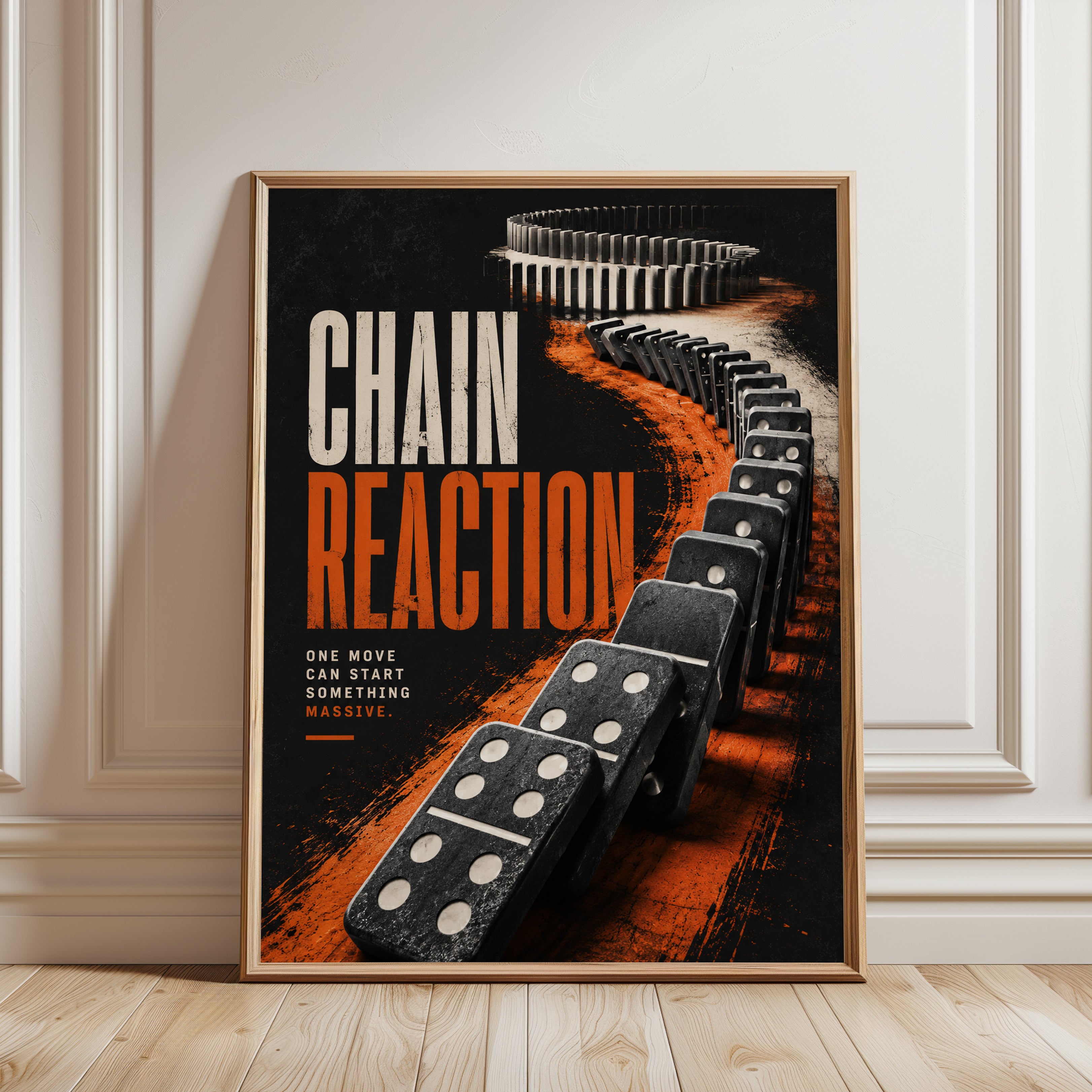 Motivational Wall Art – Chain Reaction Print - framed detail