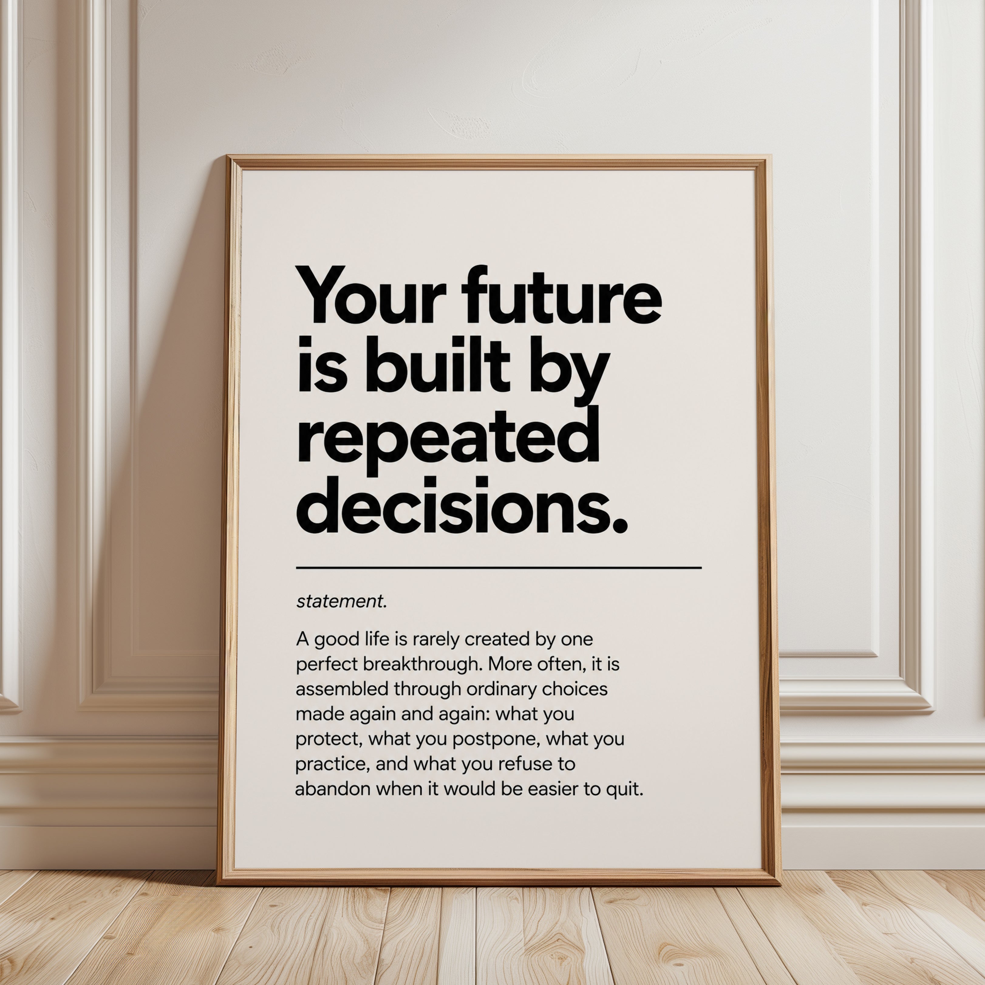 Inspirational Quote Print - framed detail