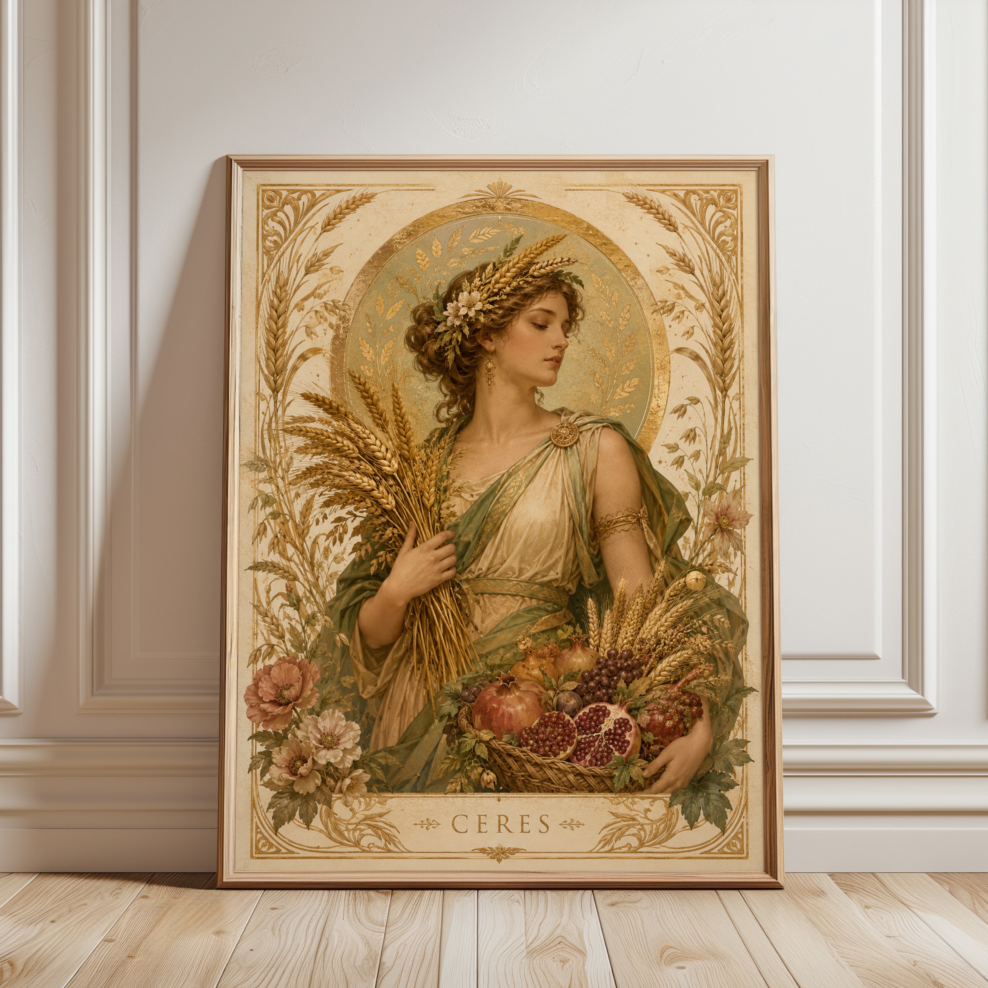 Art Nouveau Woman Print - framed detail